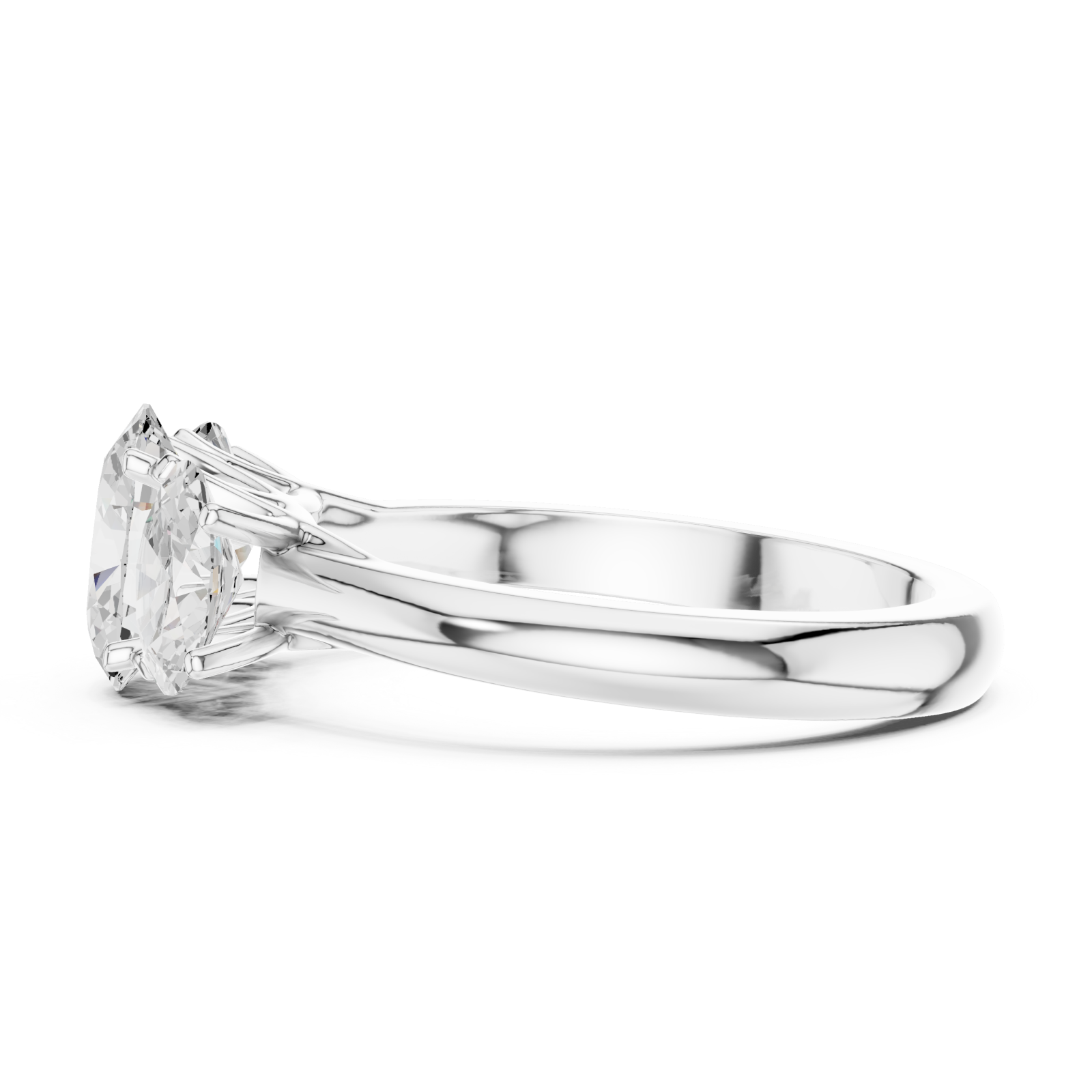  White Gold Radiant Ensemble Ring Side View