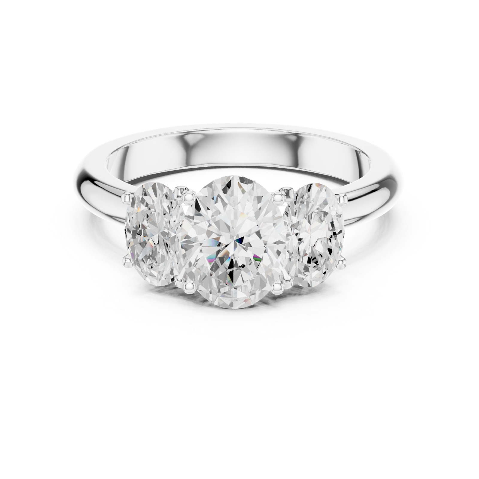  White Gold Radiant Ensemble Ring Front View