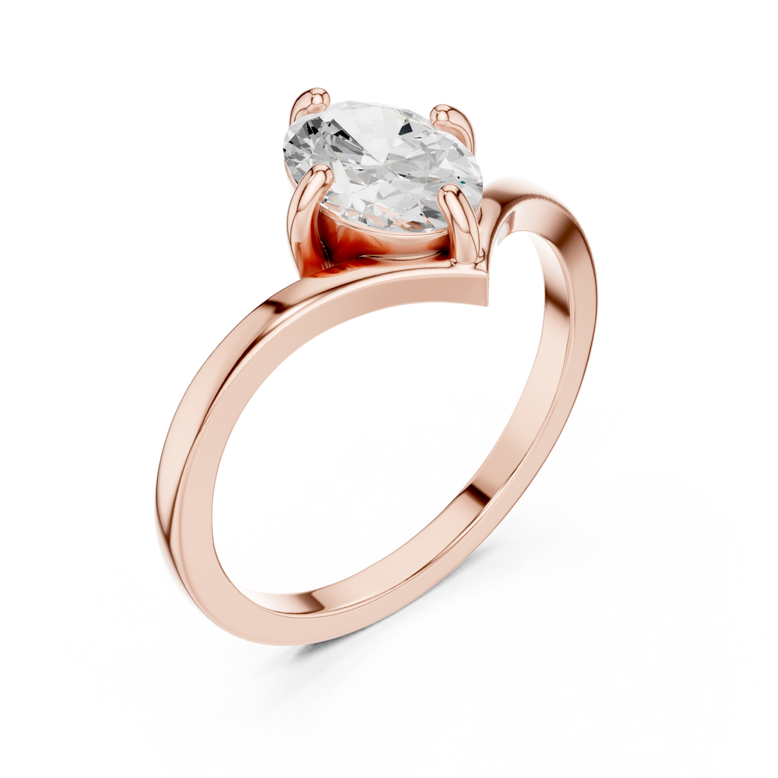  Gold Vivid Embrace Solitaire Ring Left View