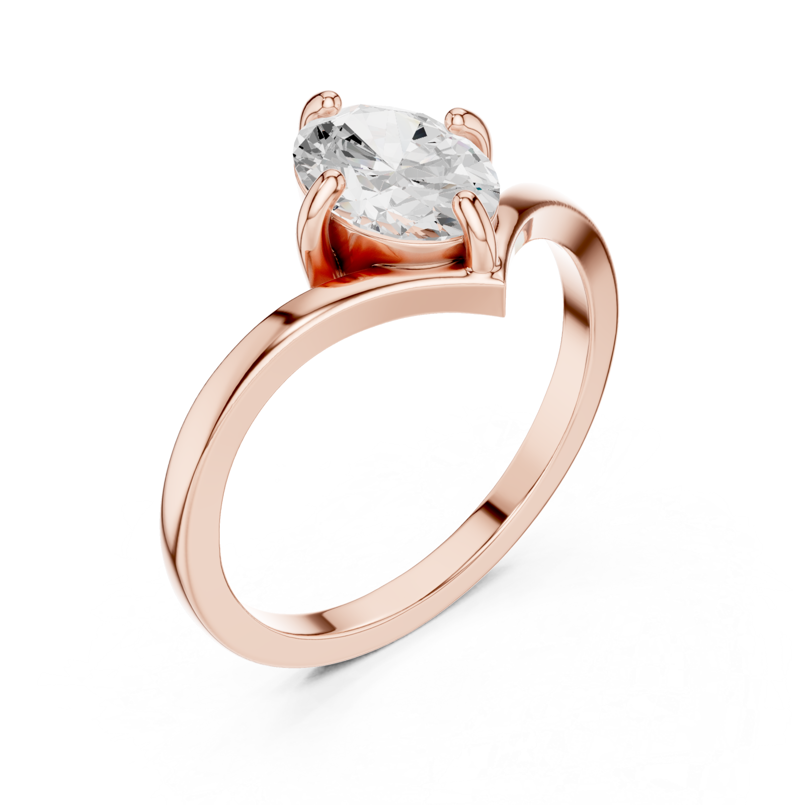  Rose Gold Vivid Embrace Solitaire Ring Right View