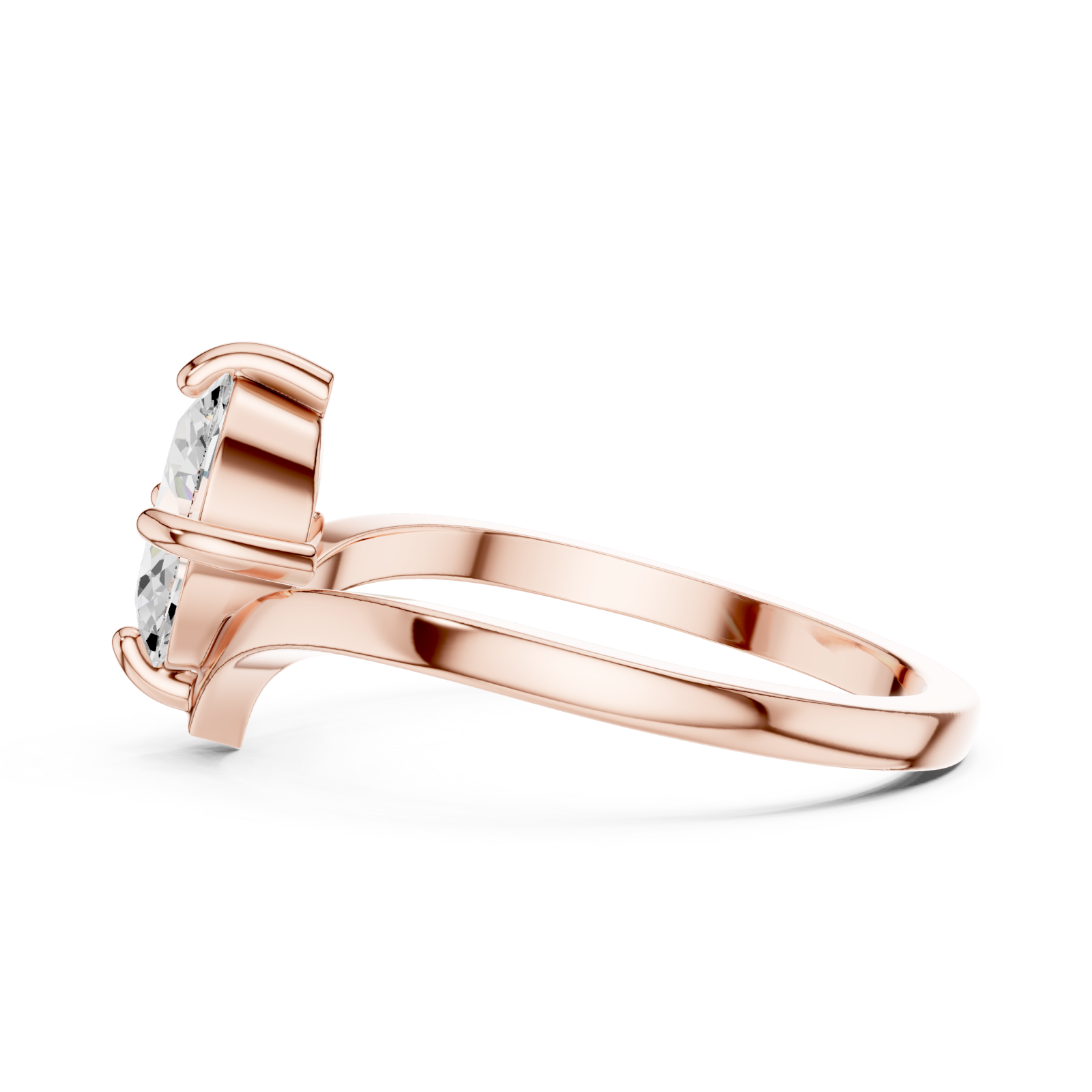  Rose Gold Vivid Embrace Solitaire Ring Side View