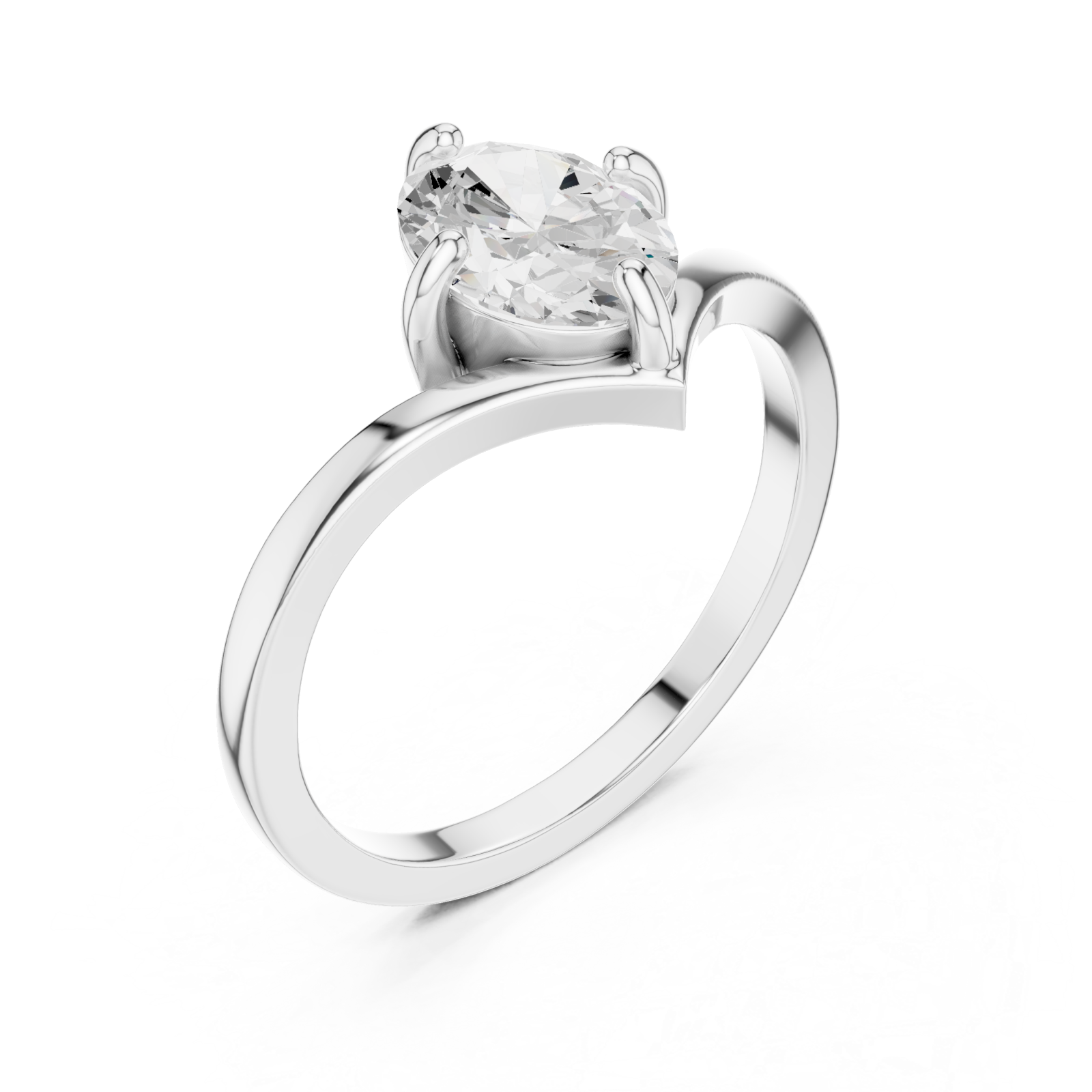  White Gold Vivid Embrace Solitaire Ring Right View