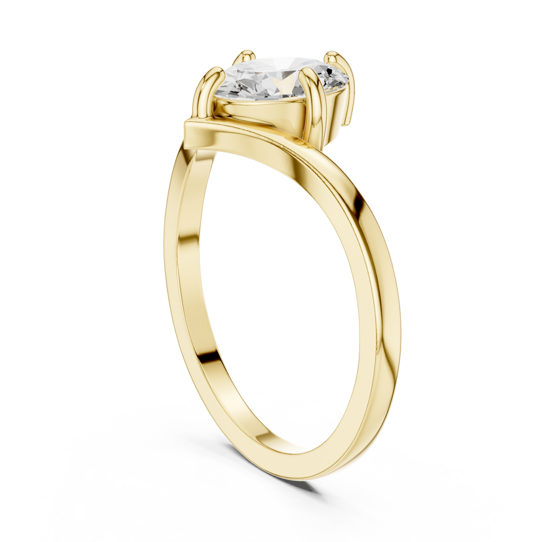  Gold Vivid Embrace Solitaire Ring Left View