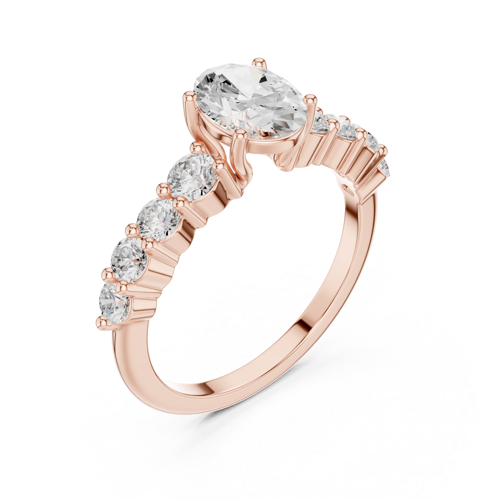  Rose Gold Crescent Radiance Signature Ring Right View