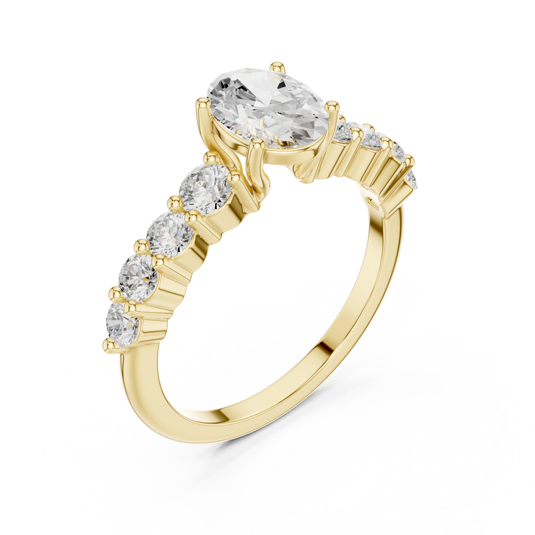 Gold Crescent Radiance Signature Ring Right View