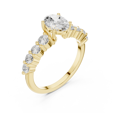 Gold Crescent Radiance Signature Ring Right View
