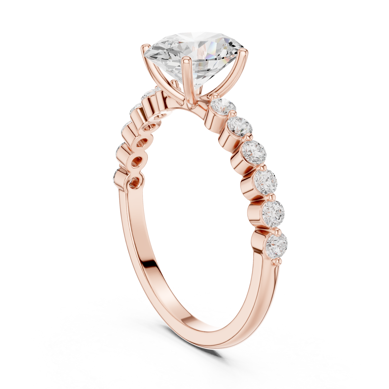  Rose Gold Eternal Whisper Halo Ring Left View