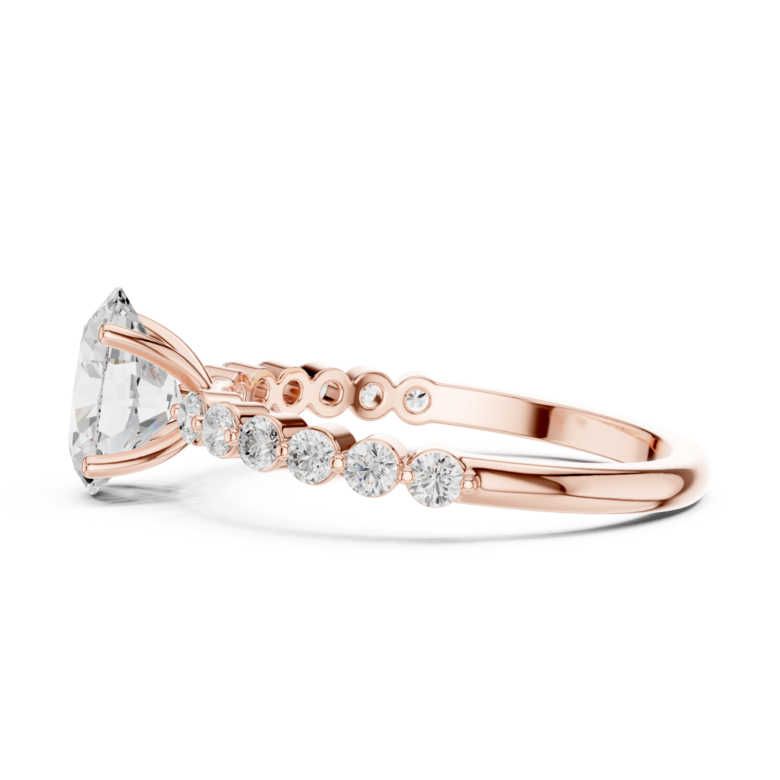  Rose Gold Eternal Whisper Halo Ring Side View