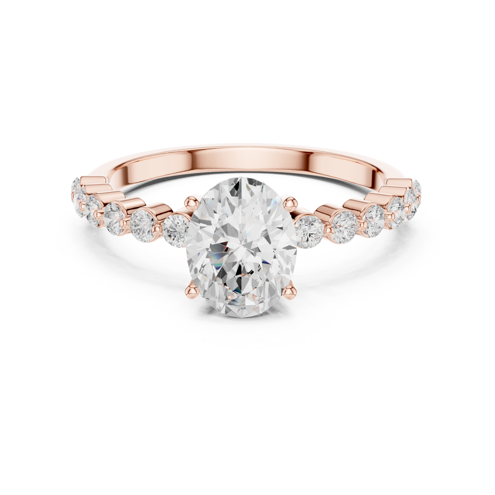  Rose Gold Eternal Whisper Halo Ring Front View