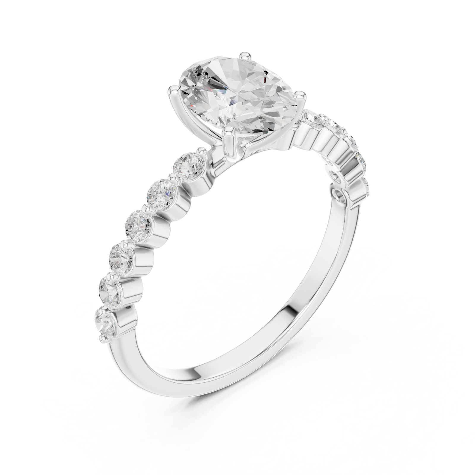  White Gold Eternal Whisper Halo Ring Right View