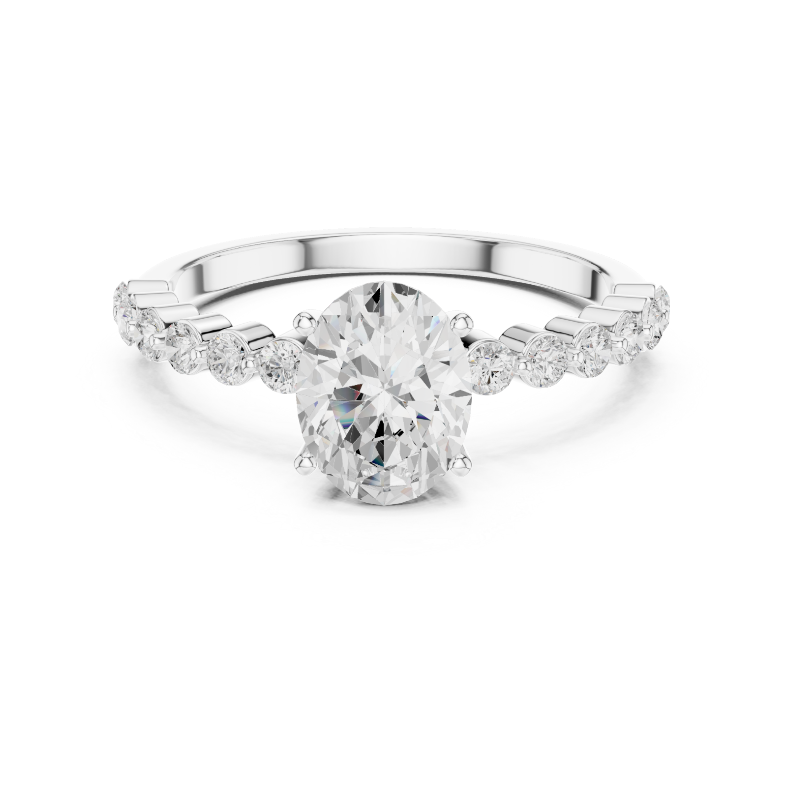  White Gold Eternal Whisper Halo Ring Front View