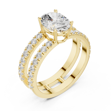 Gold Radiant Horizon Statement Bridal Ring Right View
