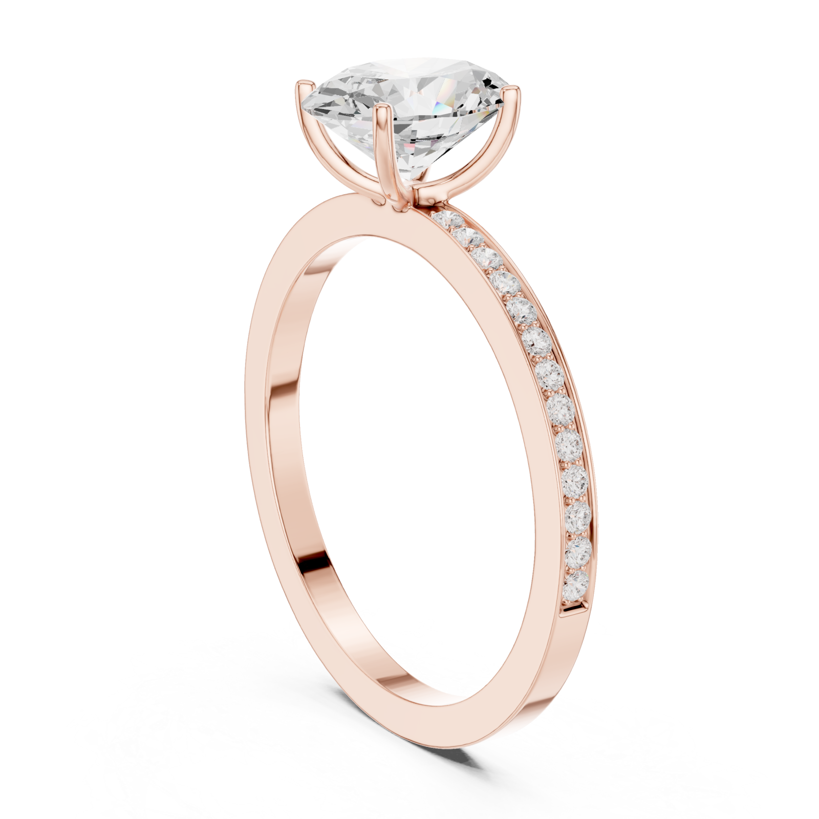  Rose Gold Radiance Pathway Refined Statement Band Left View