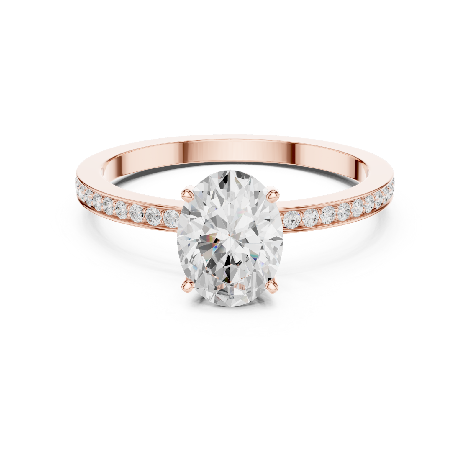  Rose Gold Radiance Pathway Refined Statement Band Front View