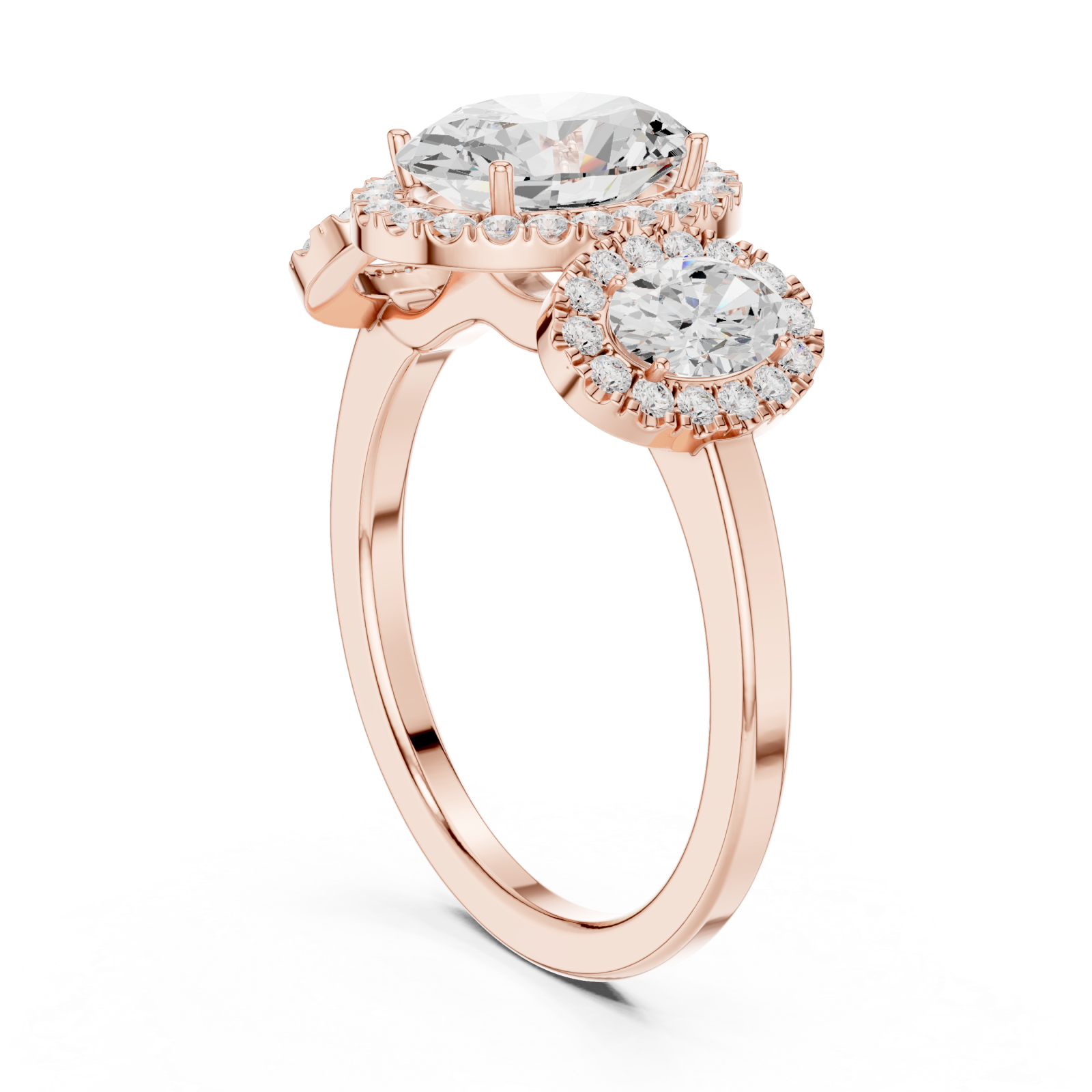  Rose Gold Opulent Oval Radiance Statement Ring Left View
