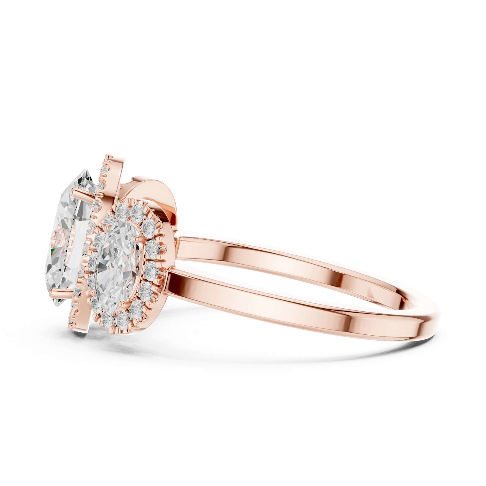  Rose Gold Opulent Oval Radiance Statement Ring Side View