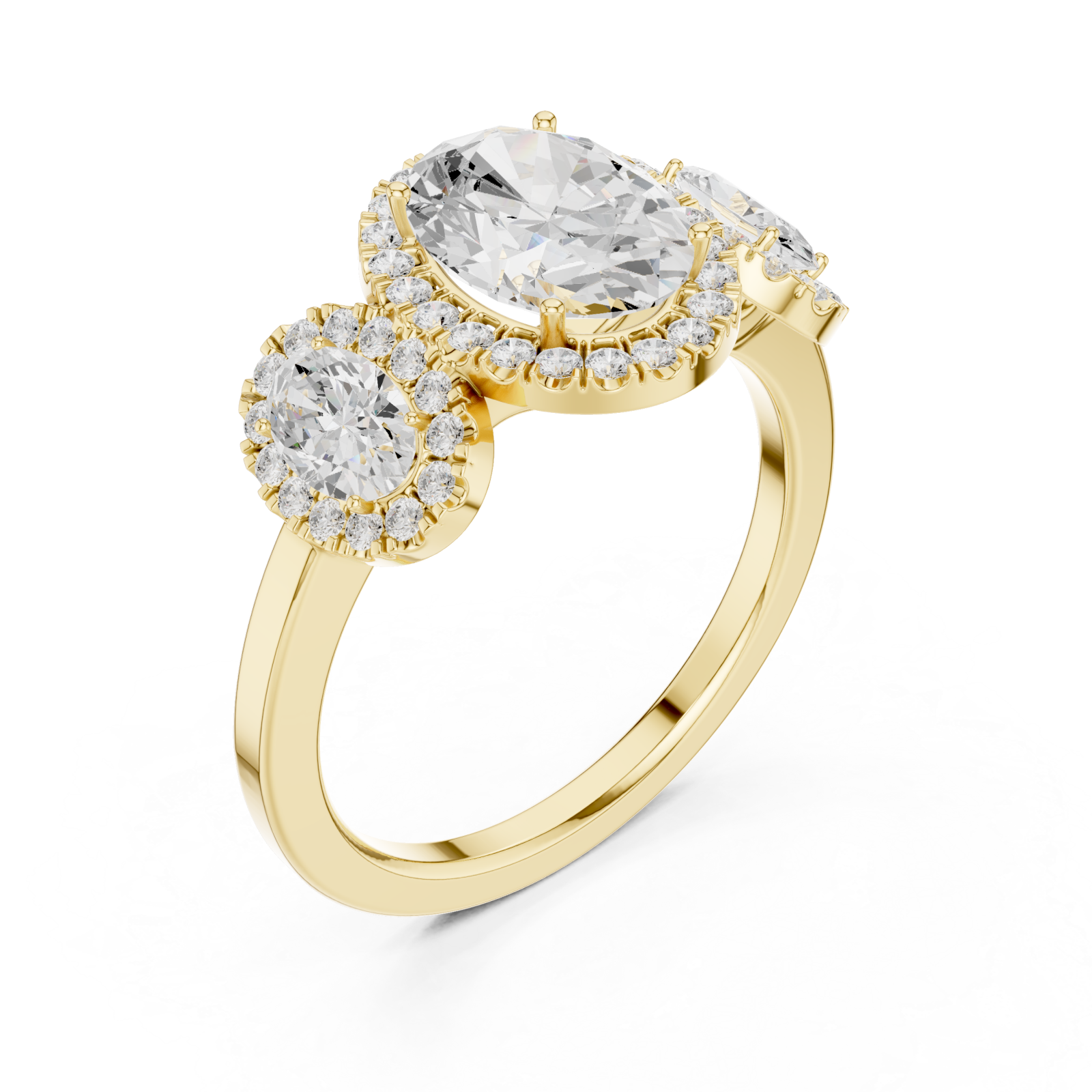 Gold Opulent Oval Radiance Statement Ring Right View