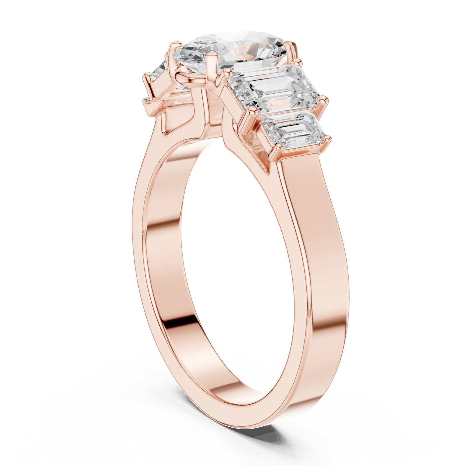  Rose Gold Trinity Grace Statement Ring Left View