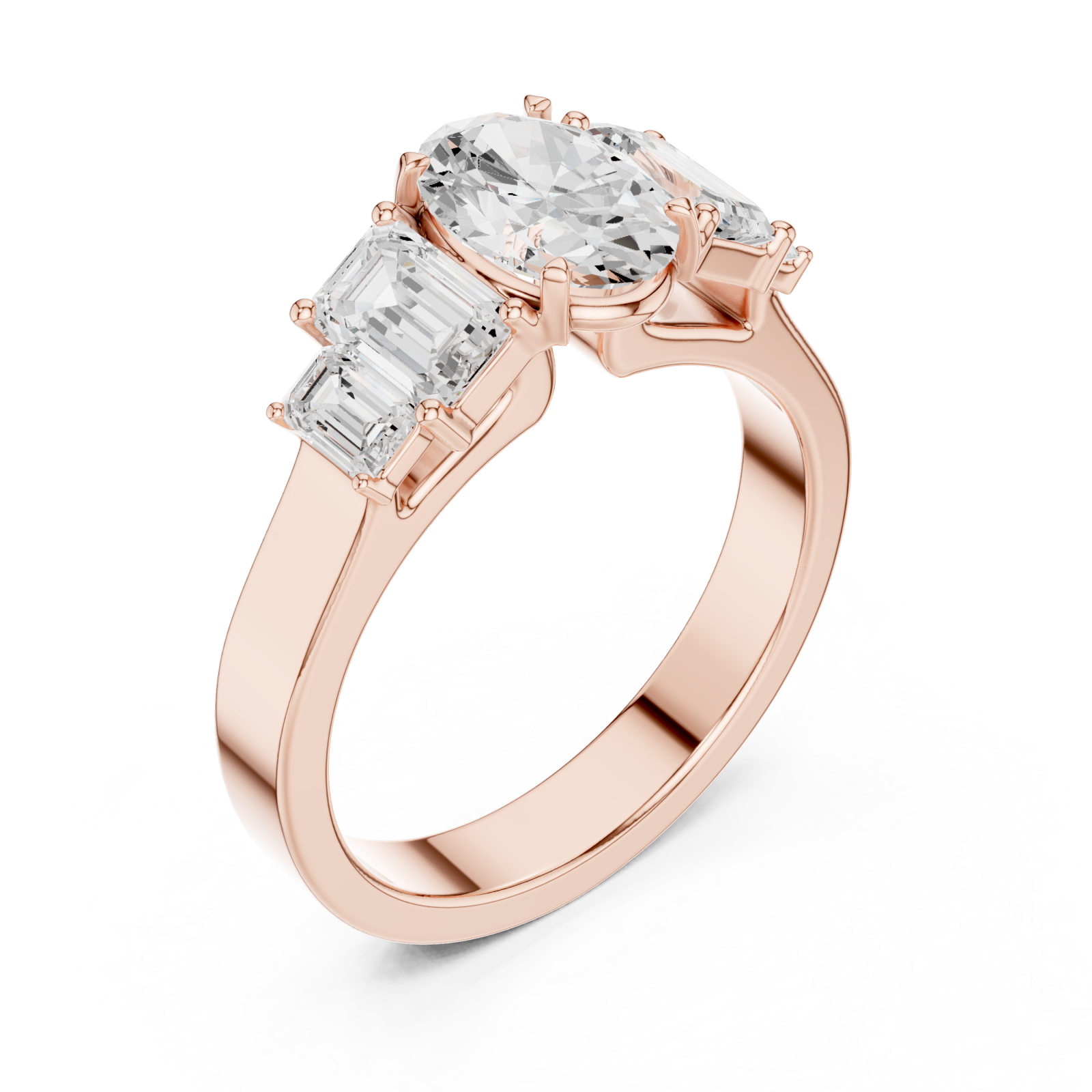  Rose Gold Trinity Grace Statement Ring Right View