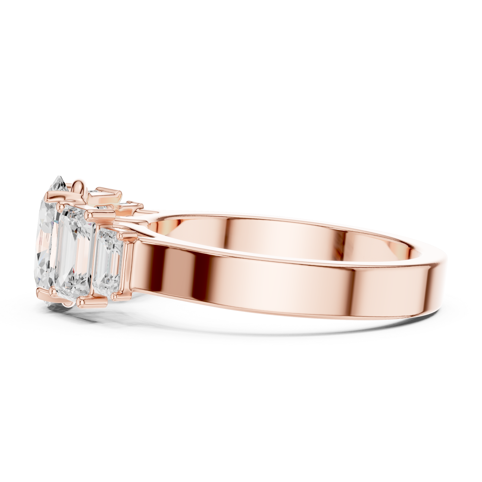  Rose Gold Trinity Grace Statement Ring Side View