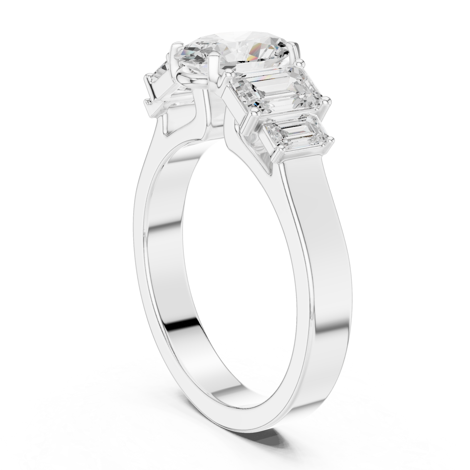  White Gold Trinity Grace Statement Ring Left View