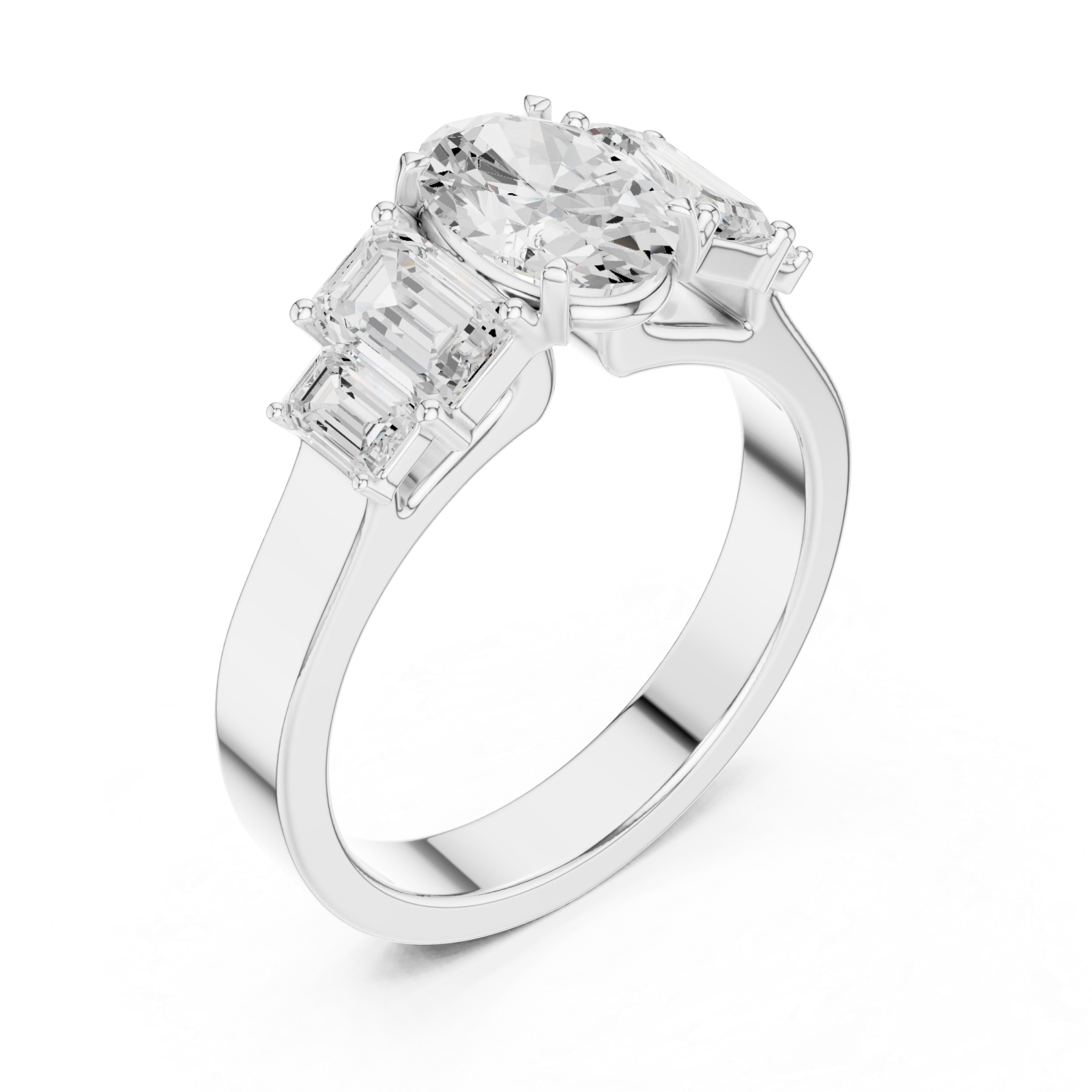 White Gold Trinity Grace Statement Ring Right View
