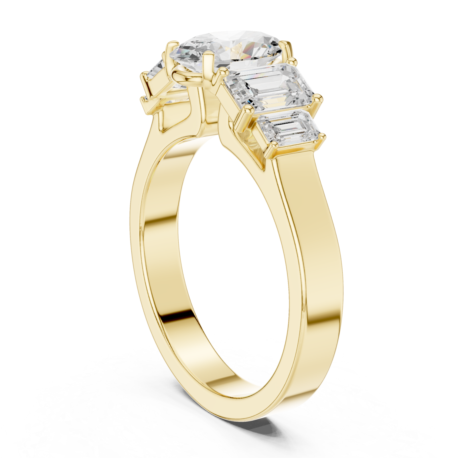  Gold Trinity Grace Statement Ring Left View