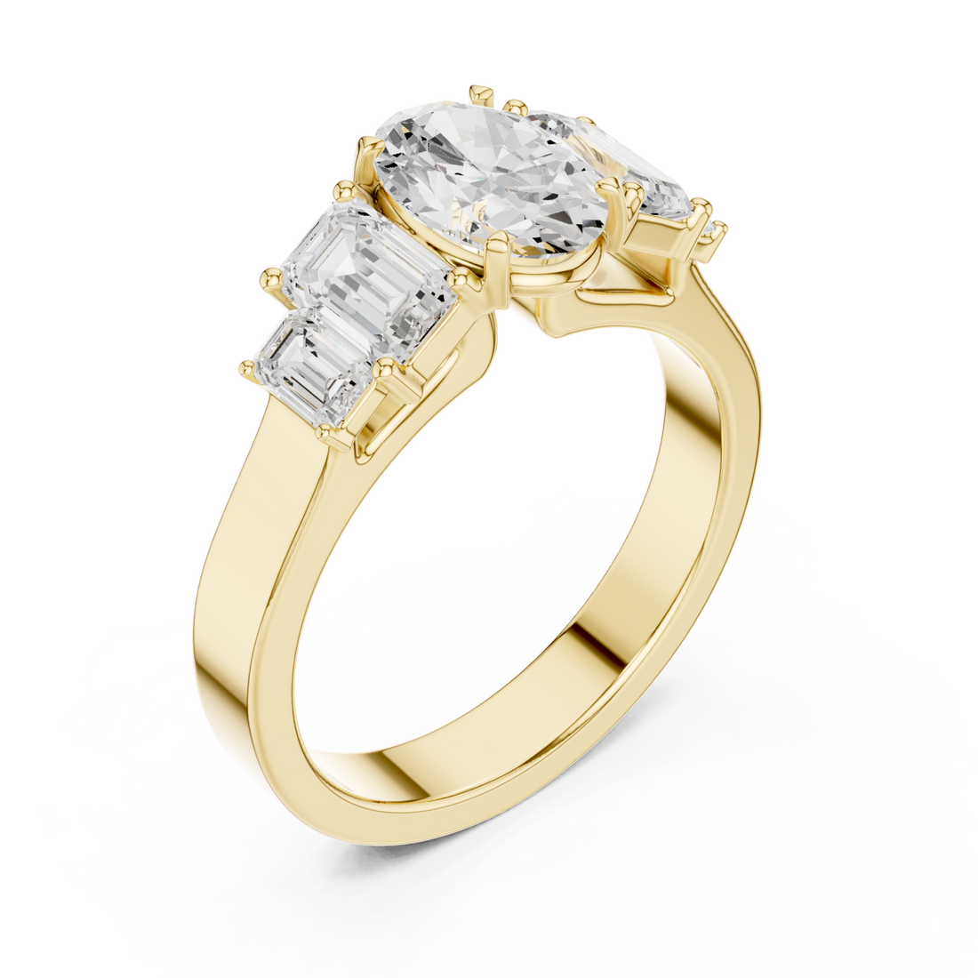 Gold Trinity Grace Statement Ring Right View