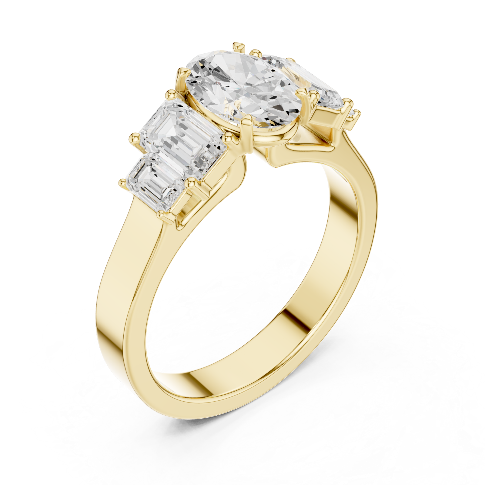 Gold Trinity Grace Statement Ring Right View