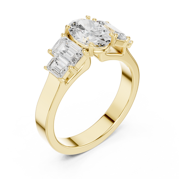 Gold Trinity Grace Statement Ring Right View