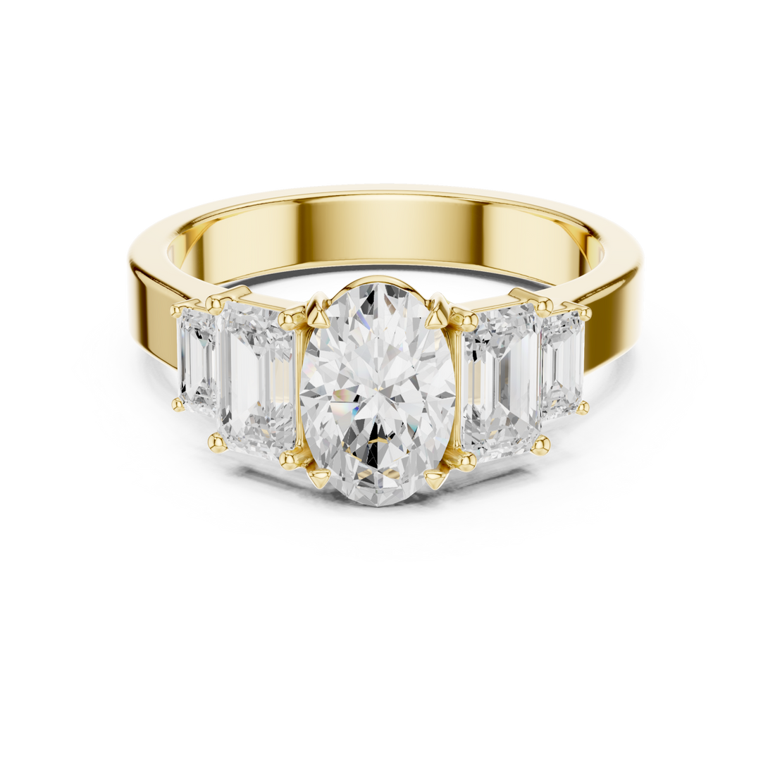 Gold Trinity Grace Statement Ring Right View