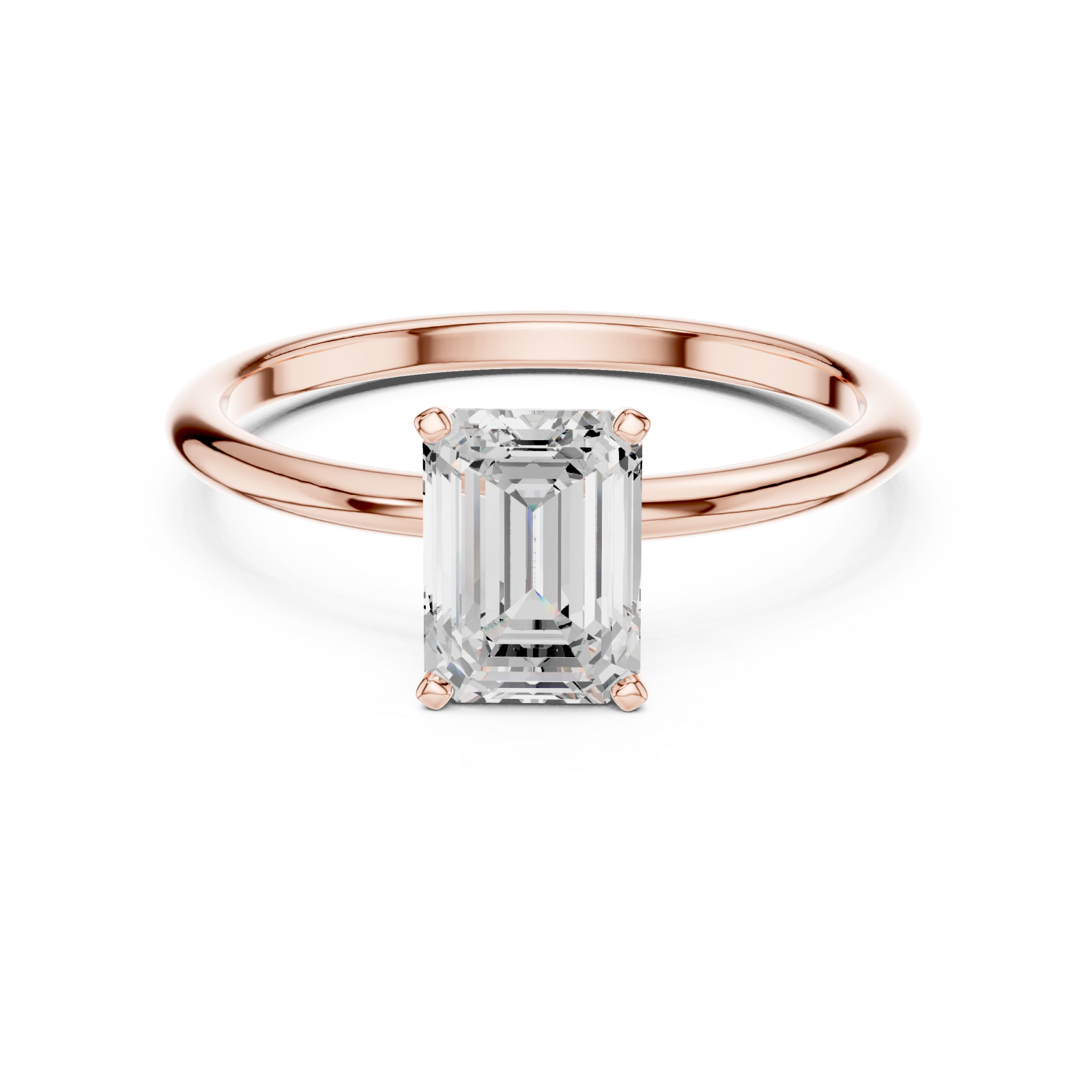  Rose Gold Luminous Classic Solitaire Front View