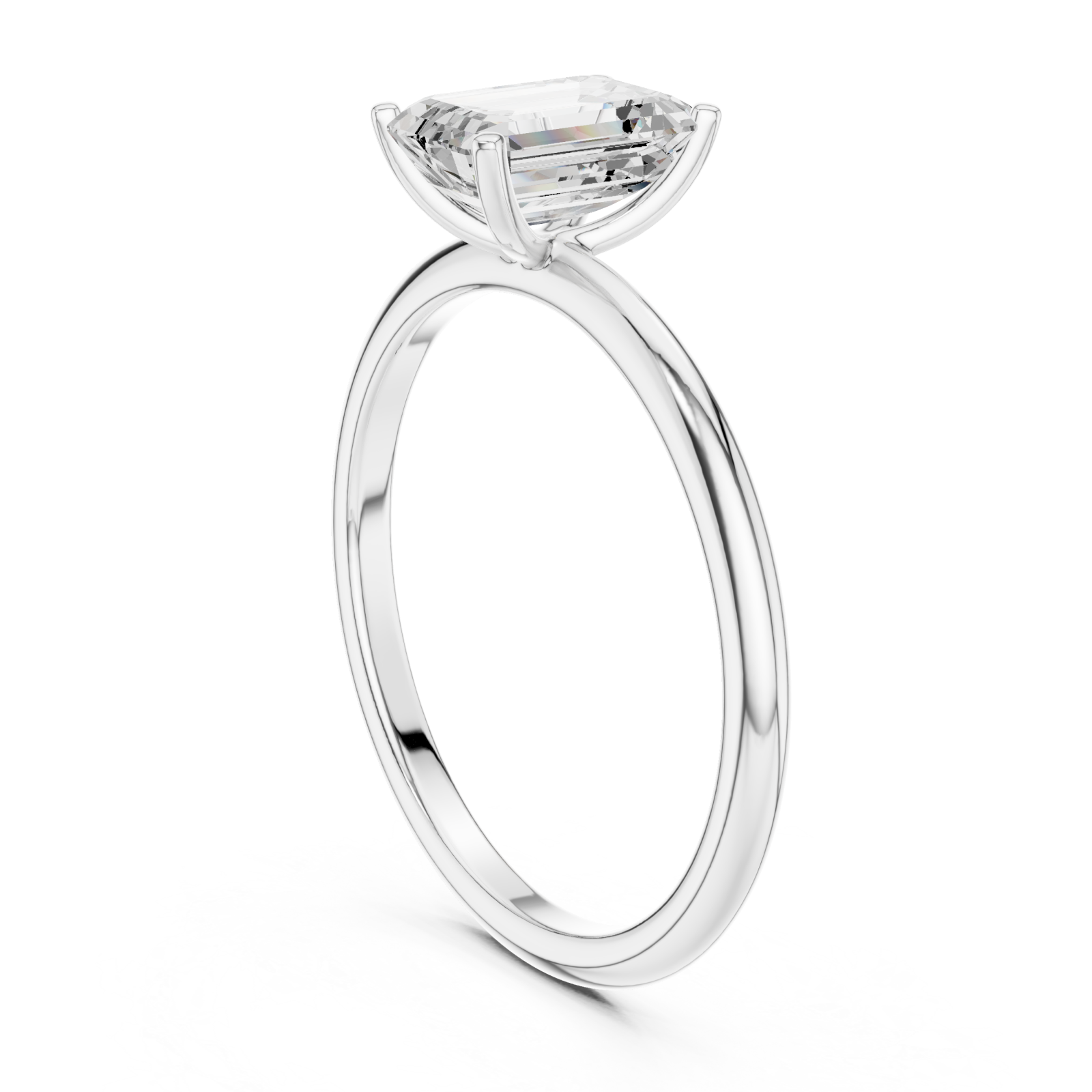  White Gold Luminous Classic Solitaire Left View