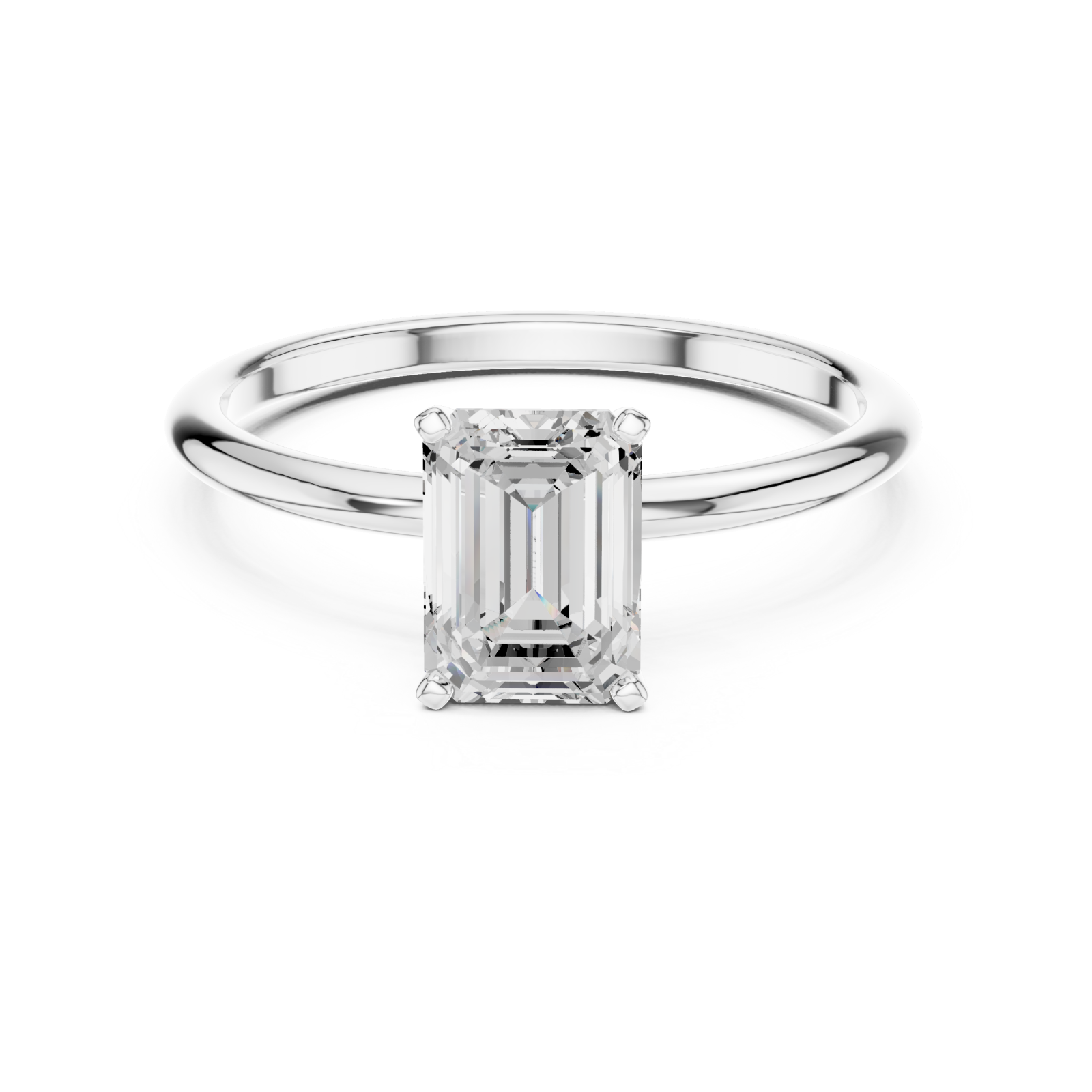  White Gold Luminous Classic Solitaire Front View