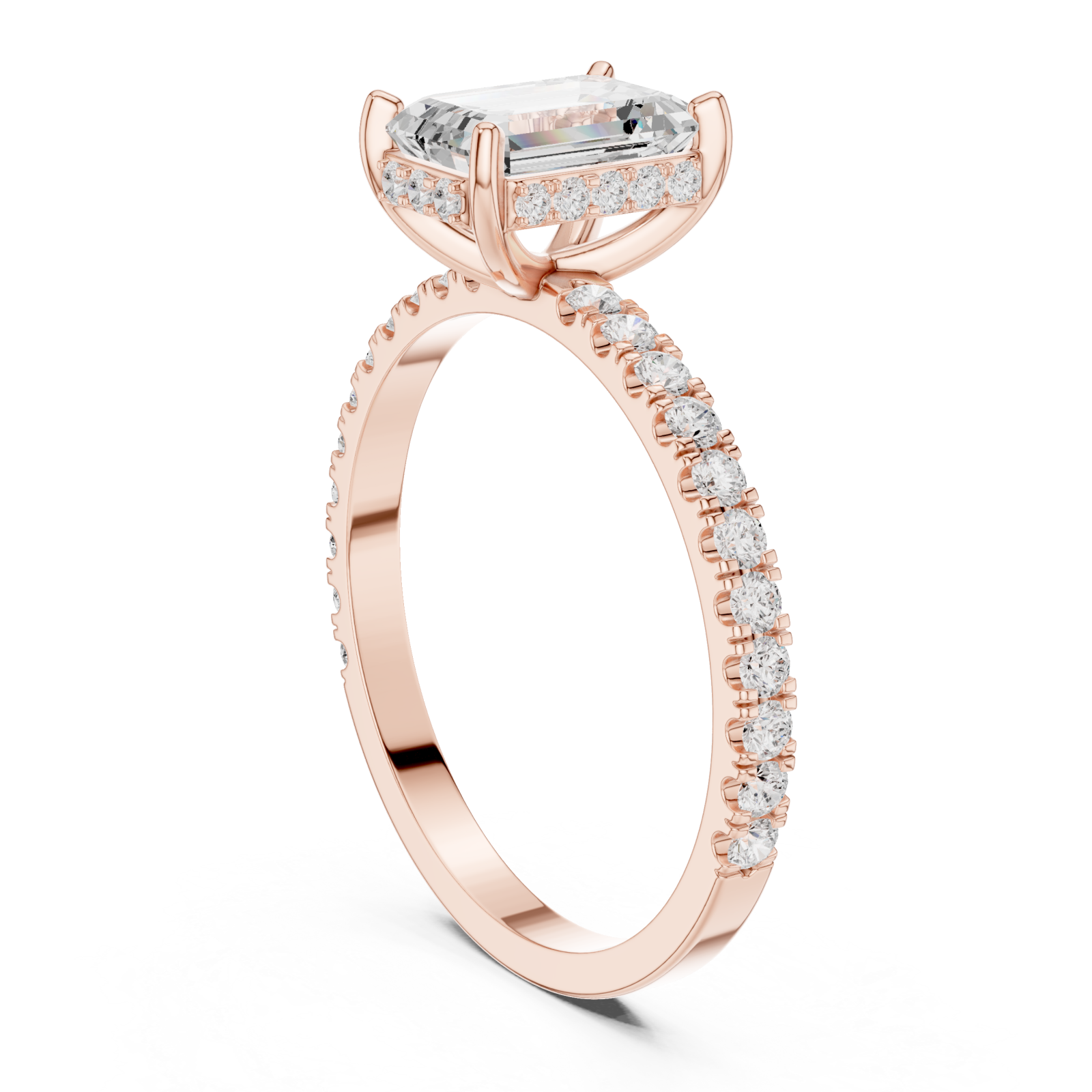  Rose Gold Regal Hallmark Solitaire Engagement Ring Left View