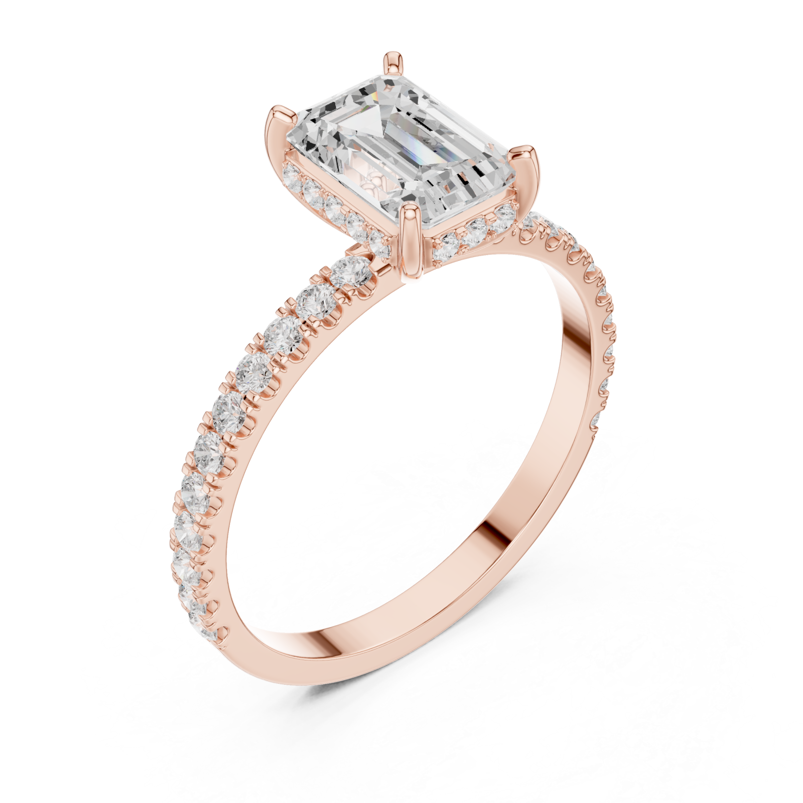  Rose Gold Regal Hallmark Solitaire Engagement Ring Right View