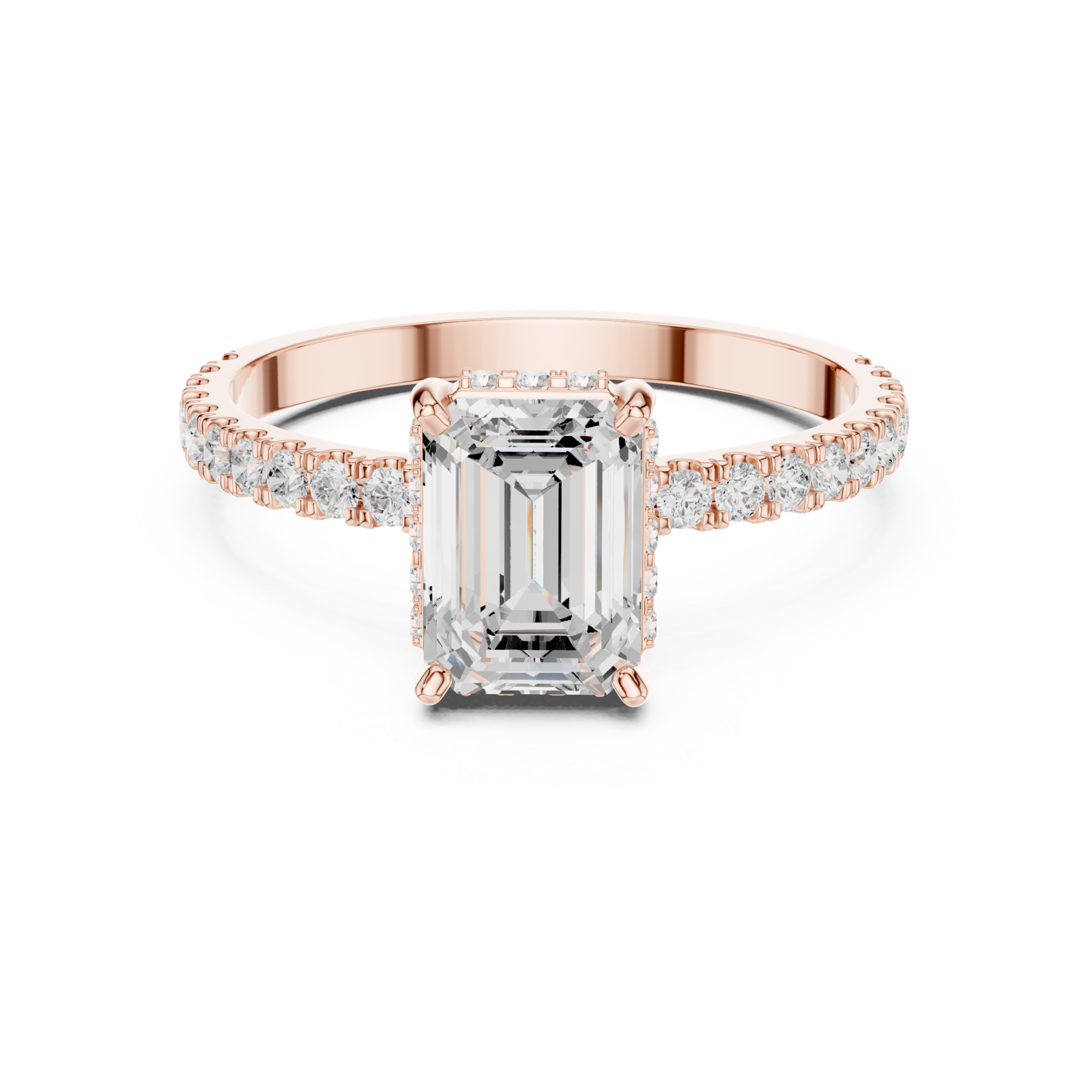  Rose Gold Regal Hallmark Solitaire Engagement Ring Front View