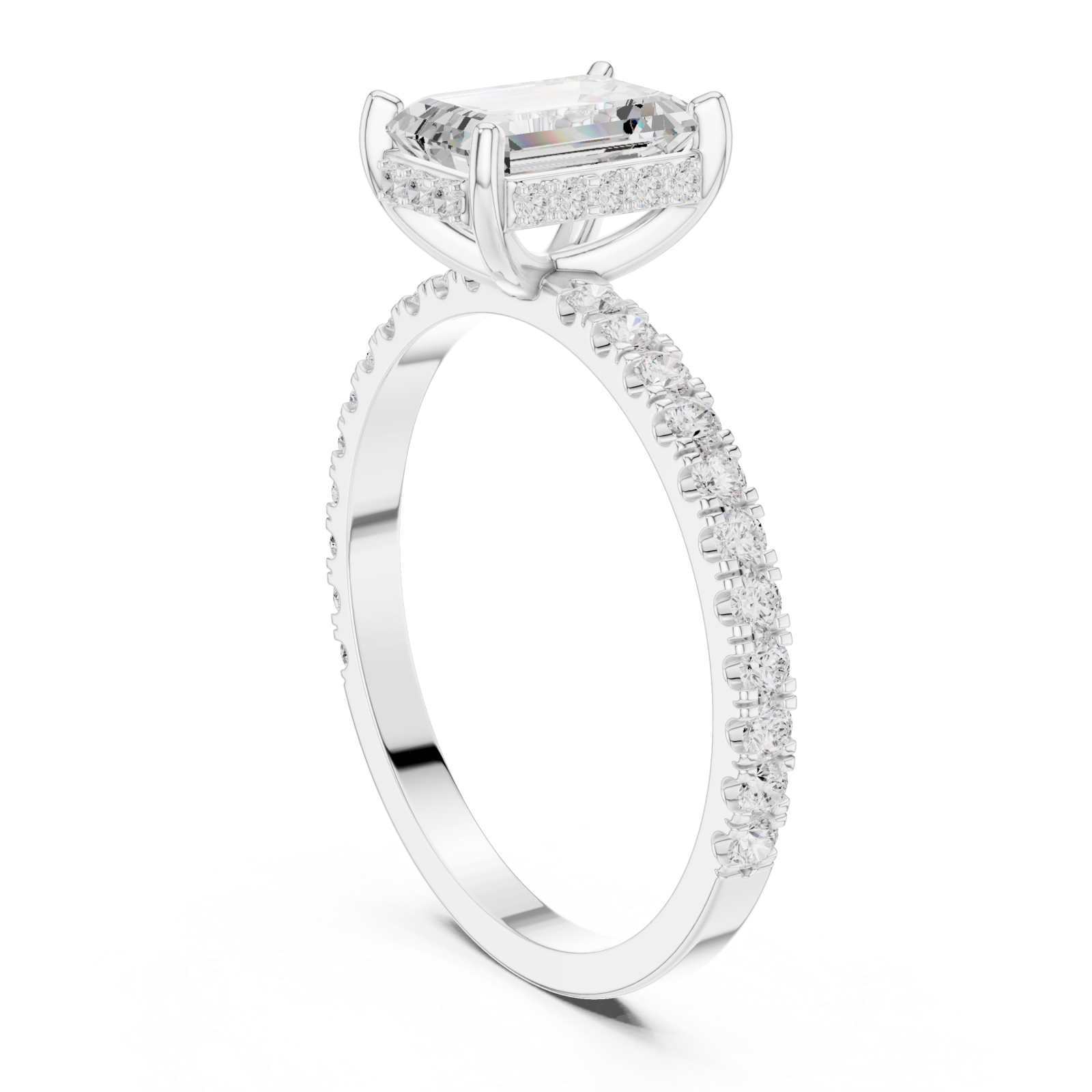  White Gold Regal Hallmark Solitaire Engagement Ring Left View