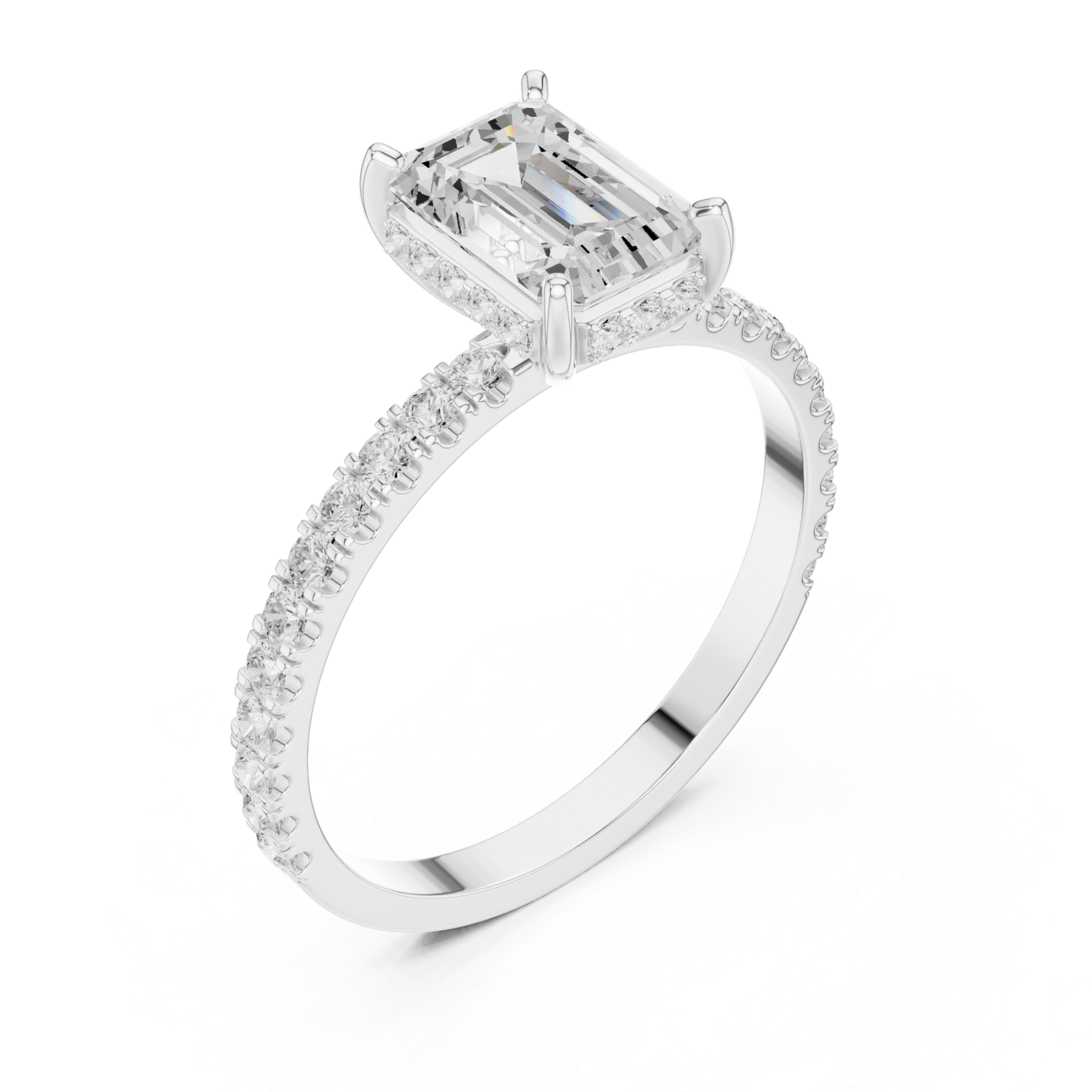  White Gold Regal Hallmark Solitaire Engagement Ring Right View