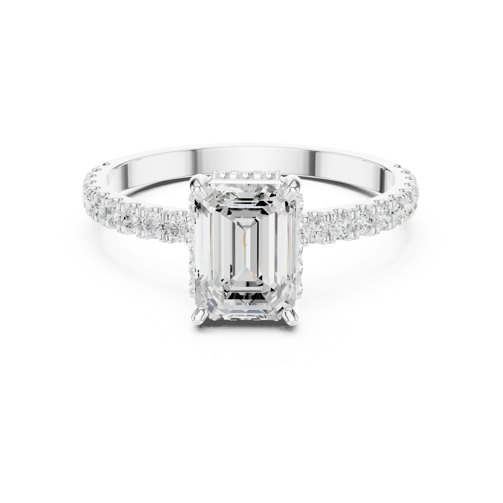  White Gold Regal Hallmark Solitaire Engagement Ring Front View