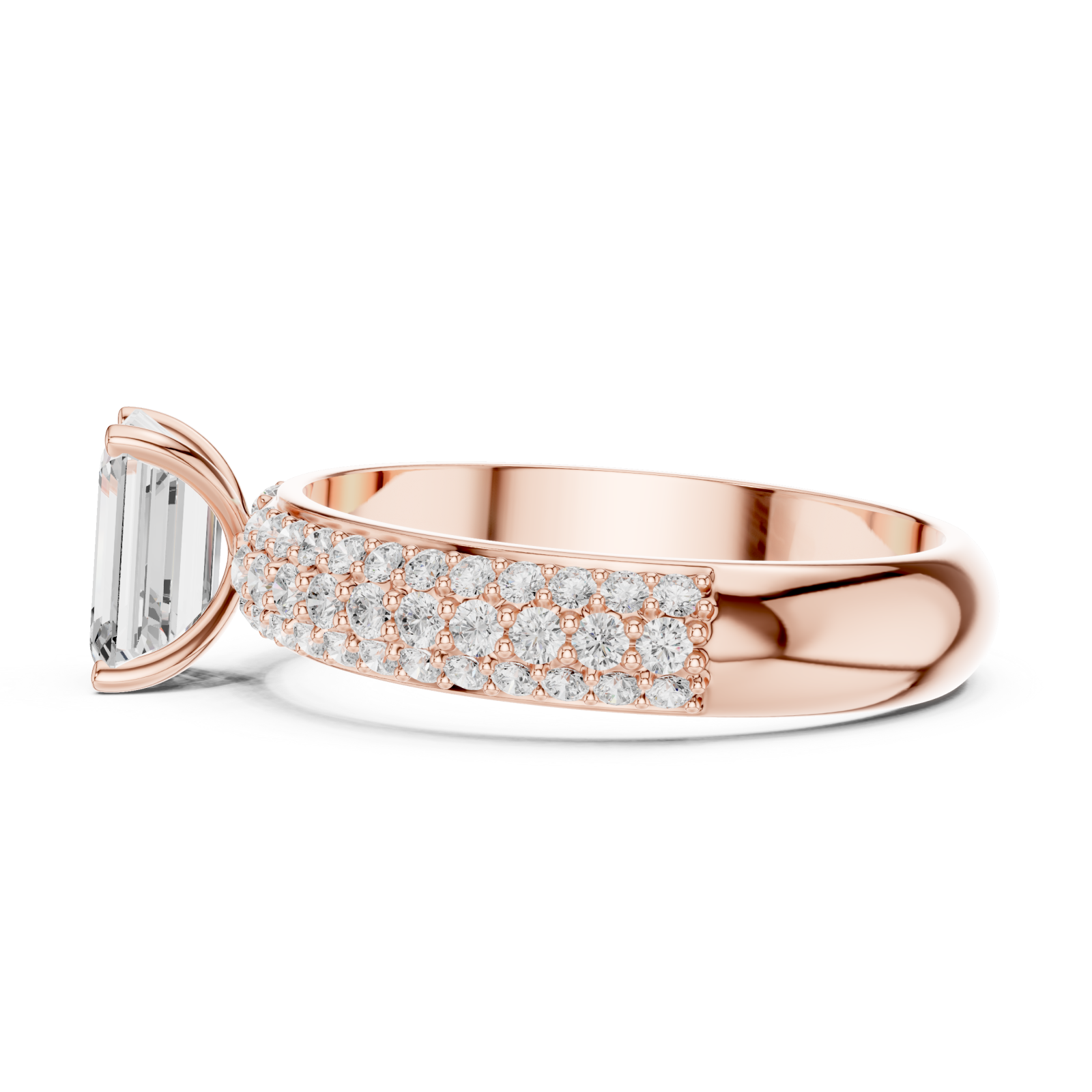  Rose Gold Pure Harmony Eternity Band Ring Side View