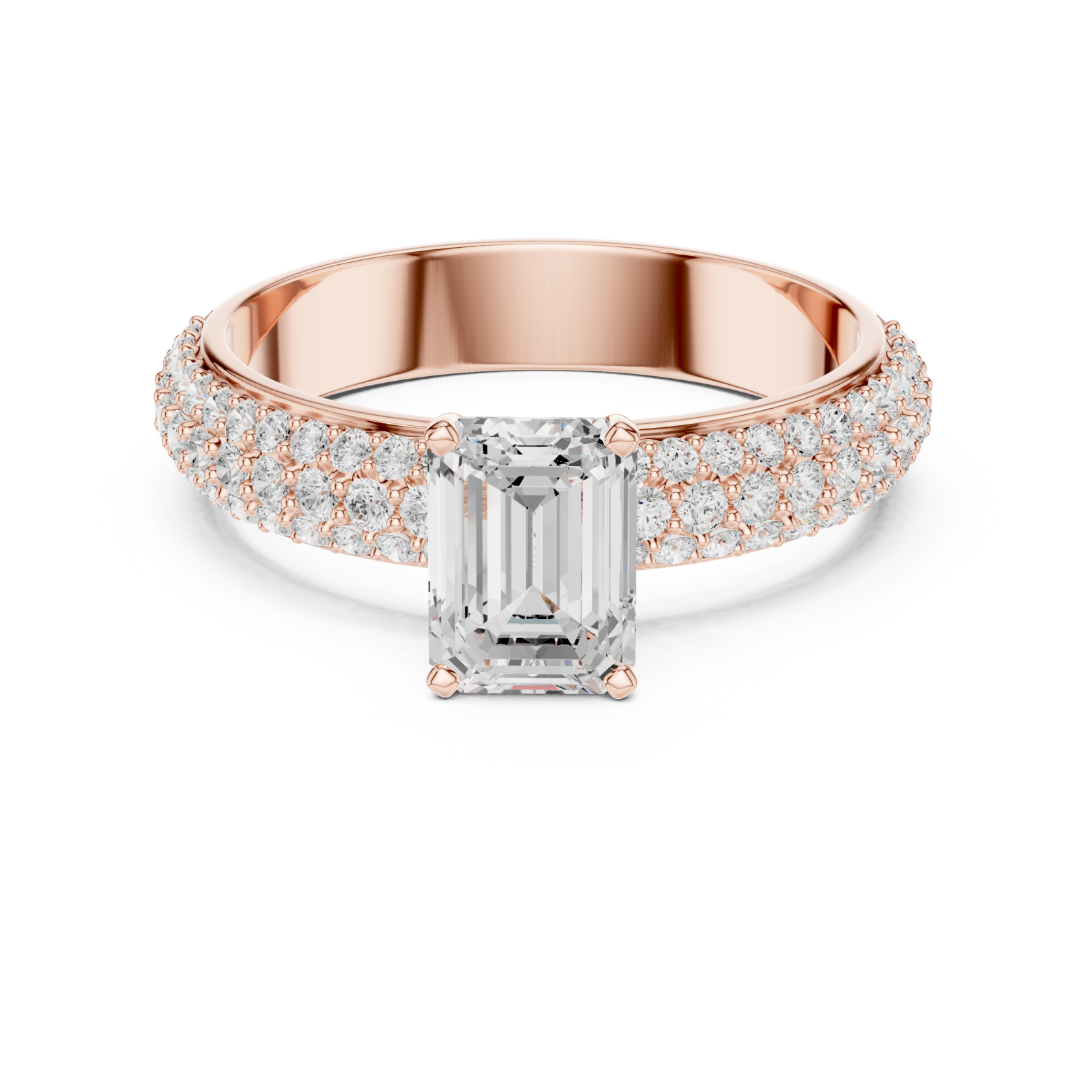  Rose Gold Pure Harmony Eternity Band Ring Front View