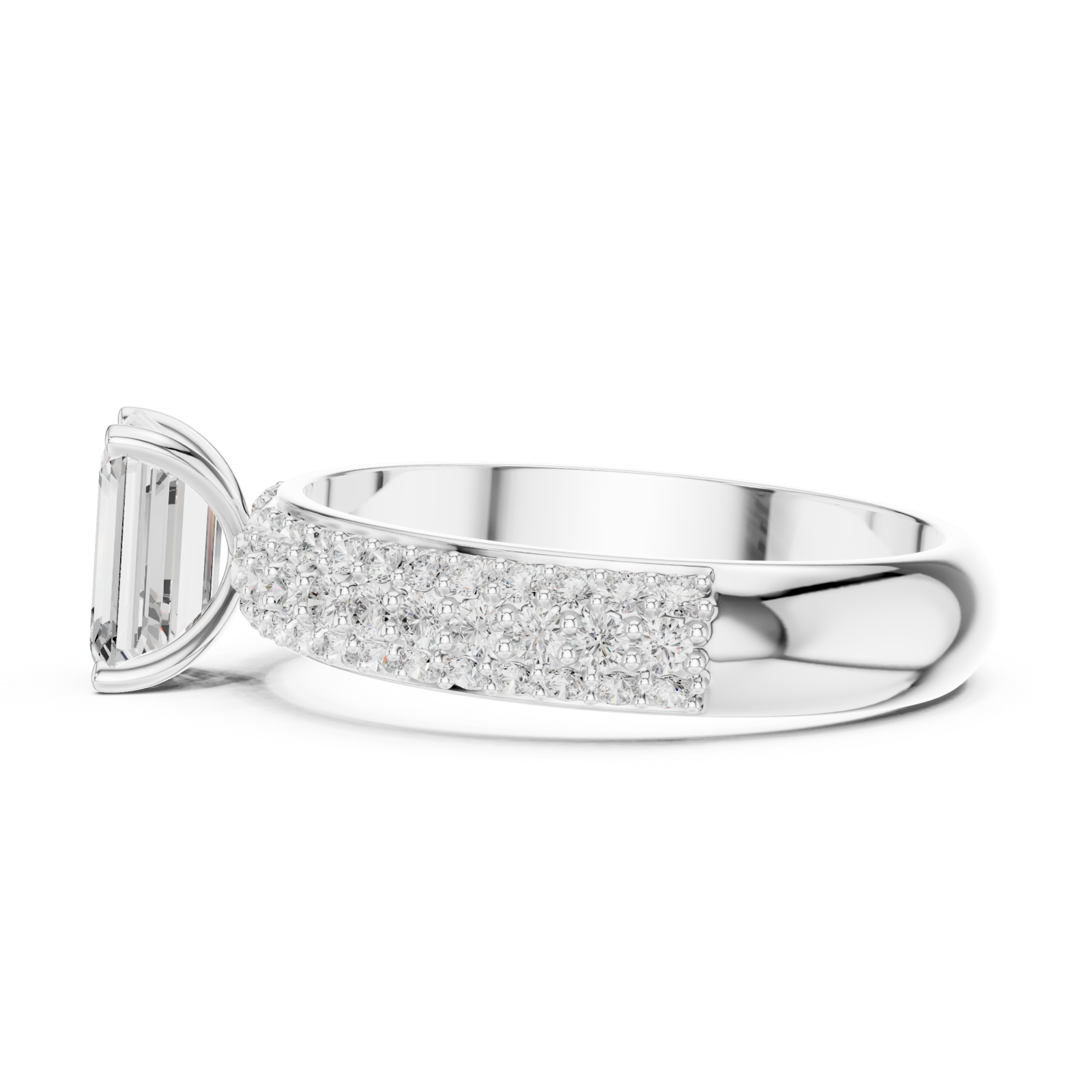  White Gold Pure Harmony Eternity Band Ring Side View