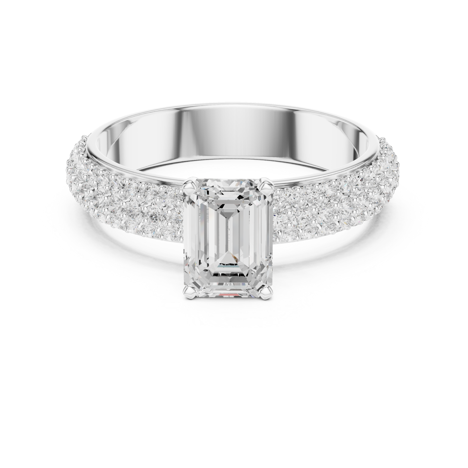  White Gold Pure Harmony Eternity Band Ring Front View