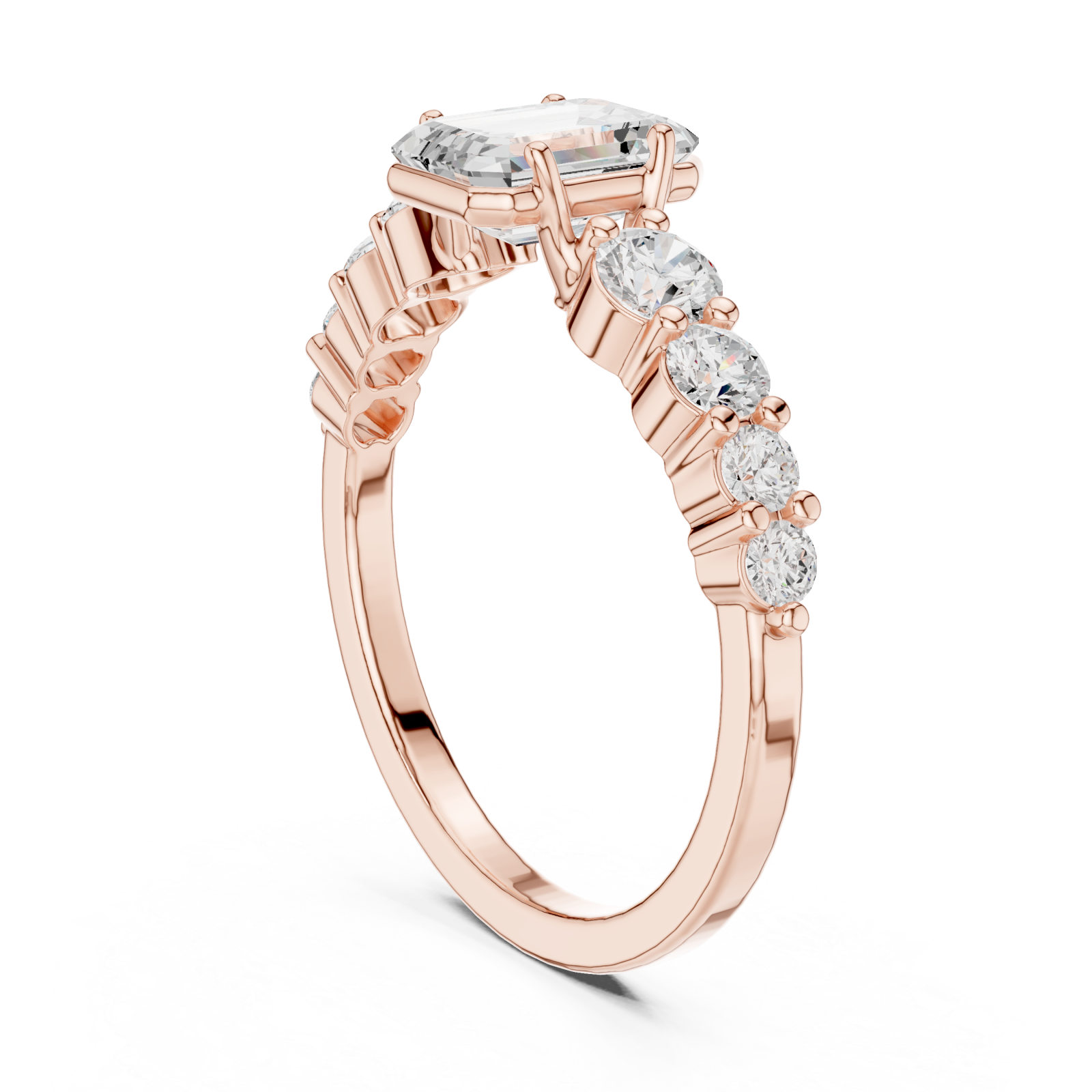  Rose Gold Twilight Lane Classic Solitaire Ring Left View
