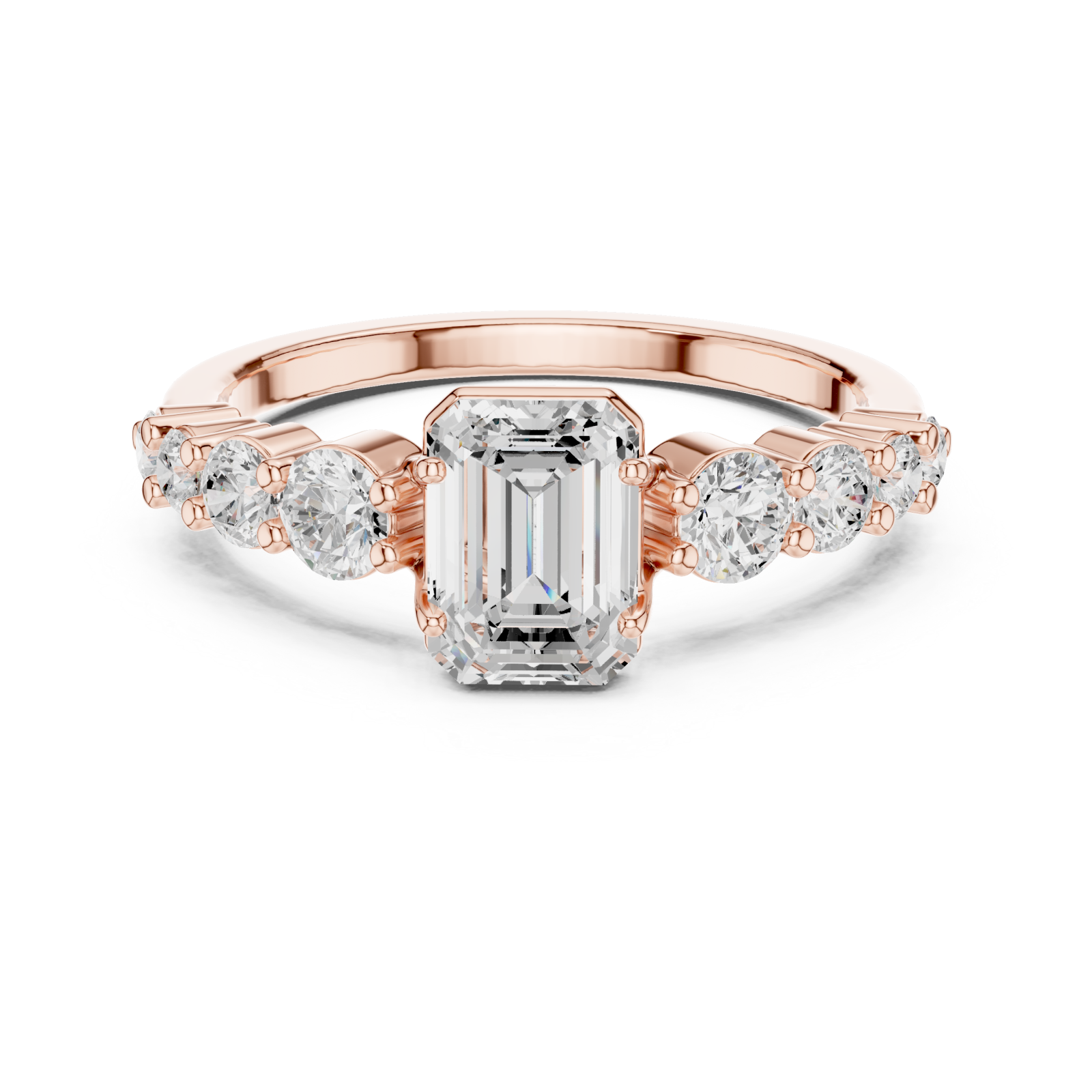  Rose Gold Twilight Lane Classic Solitaire Ring Front View