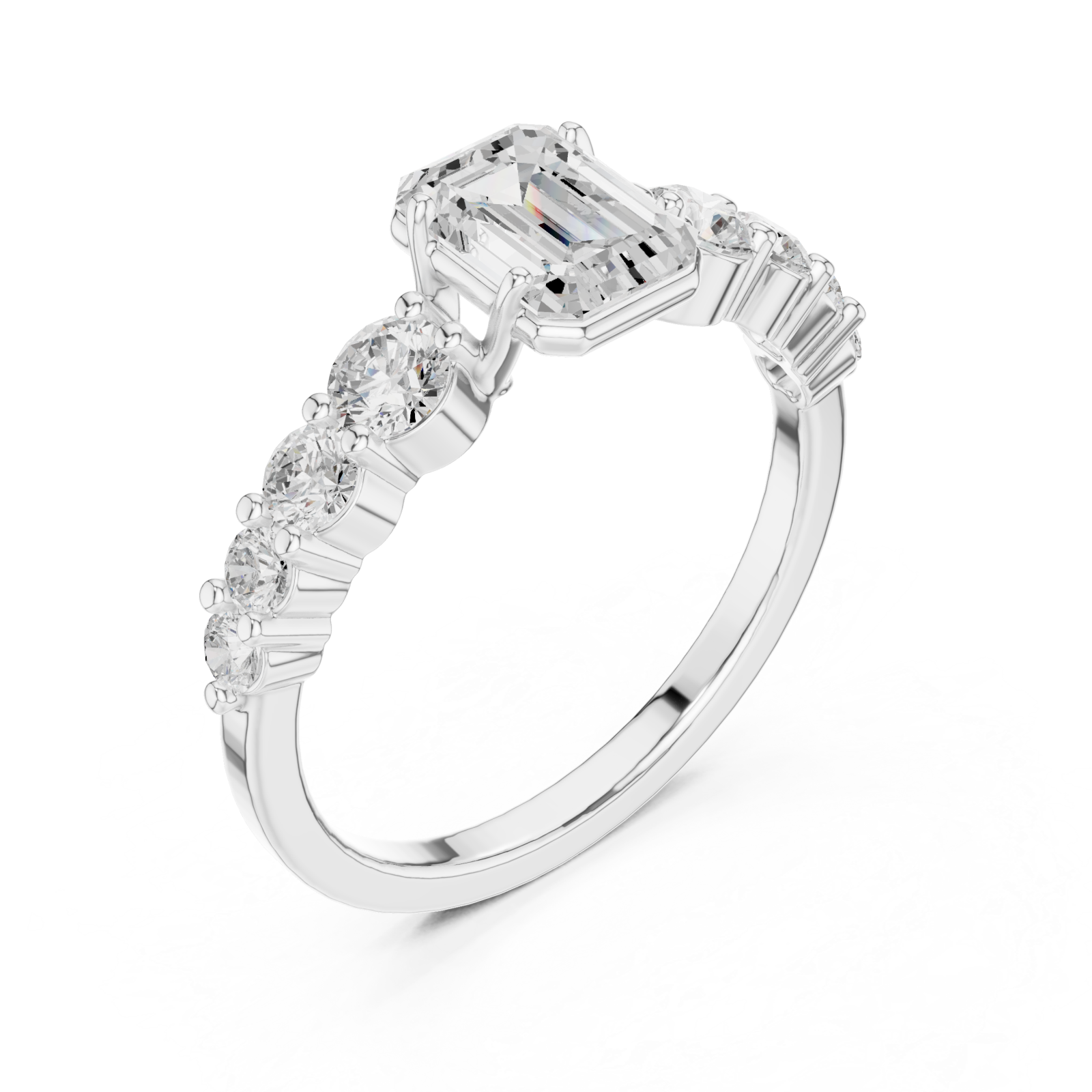 White Gold Twilight Lane Classic Solitaire Ring Right View