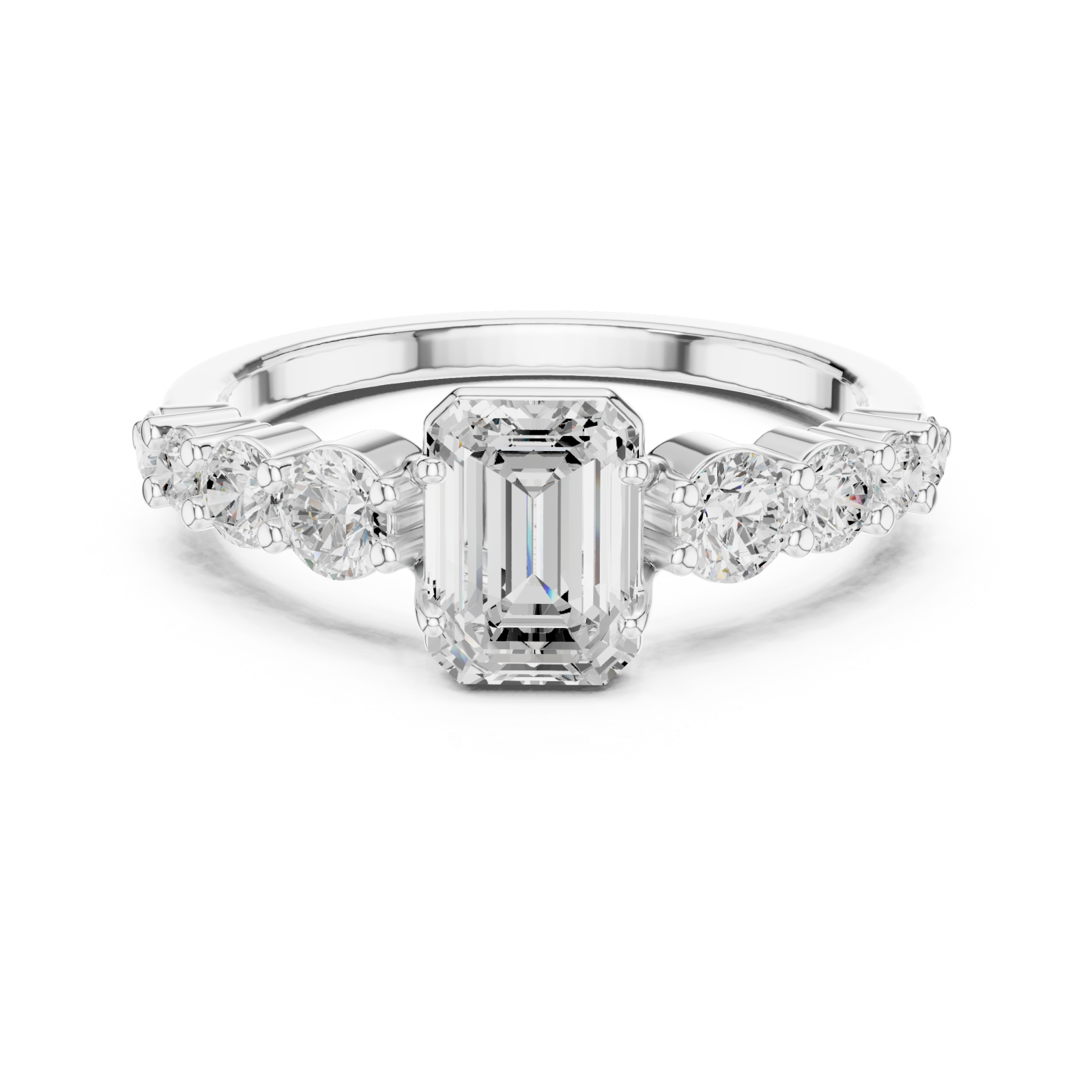  White Gold Twilight Lane Classic Solitaire Ring Front View