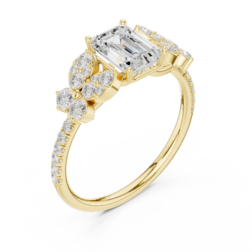 Gold Radiance Garden Halo Band Ring Right View