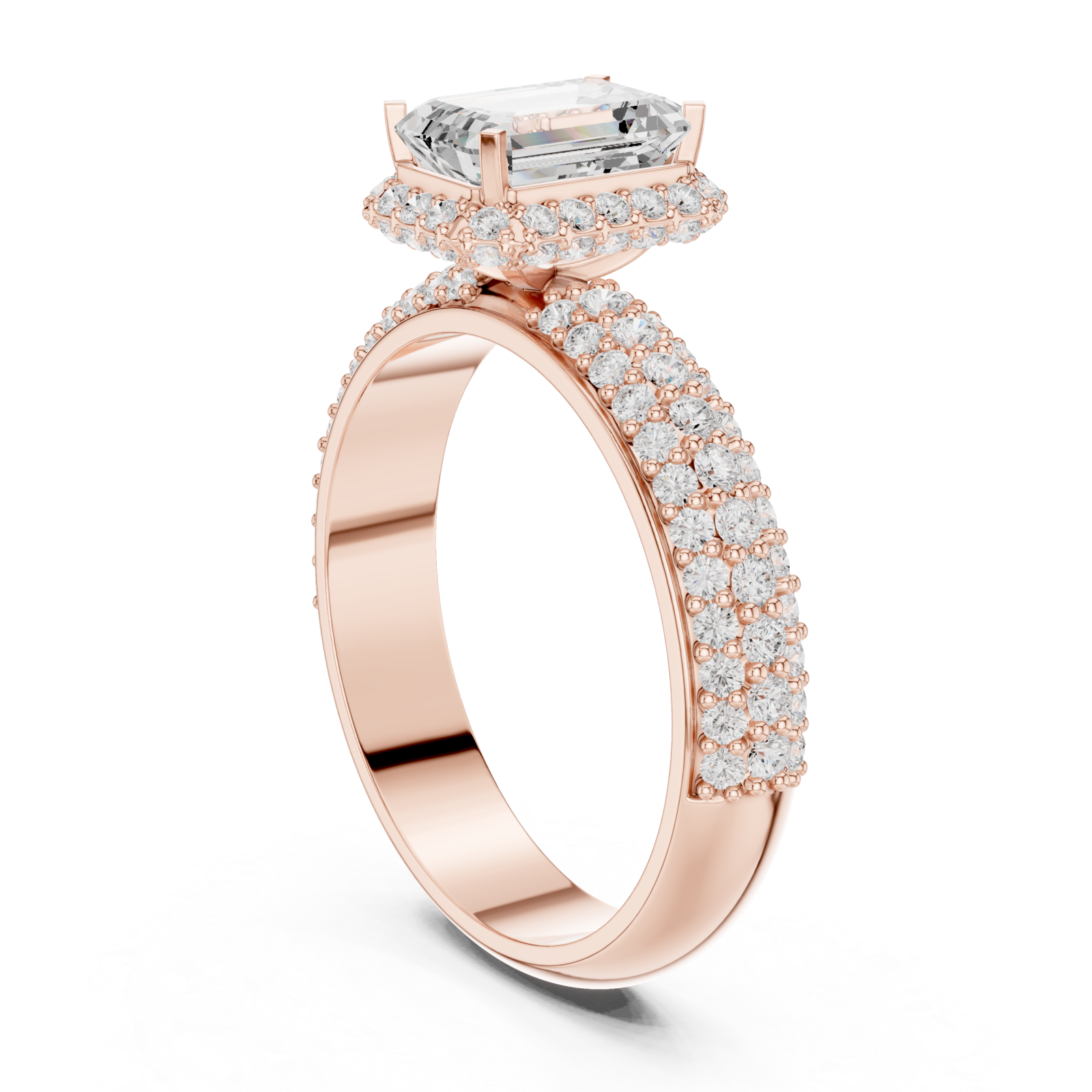  Rose Gold Timeless Marquis Edge Radiant Band Ring Left View